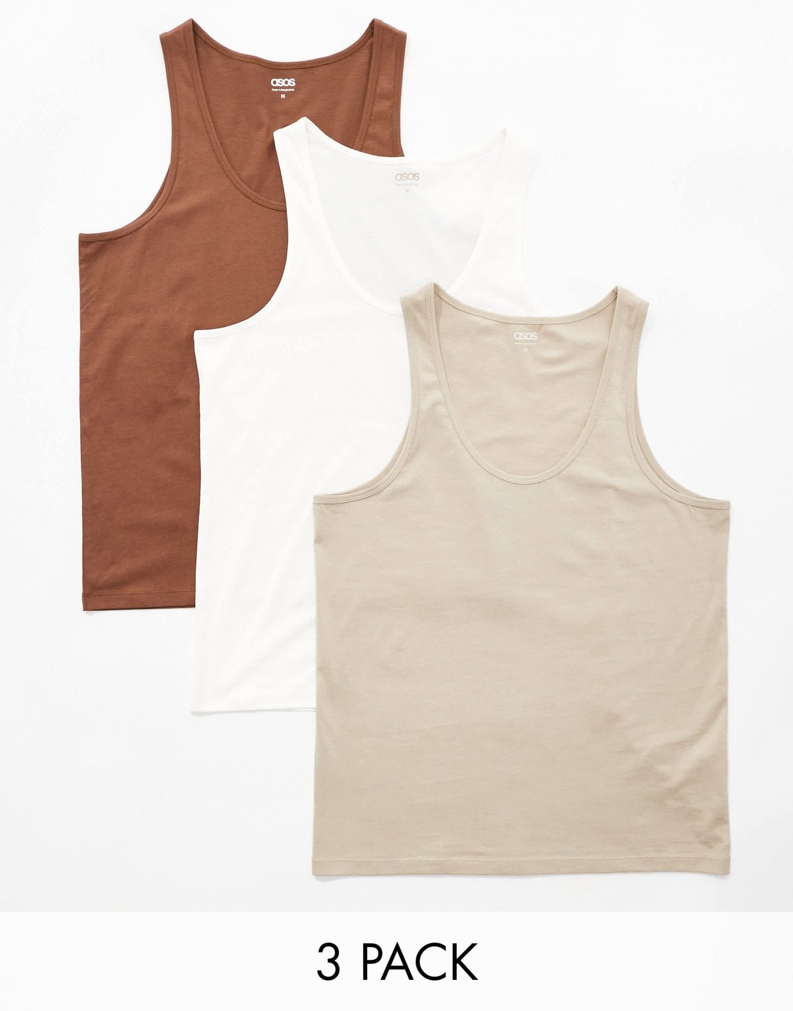 ASOS DESIGN 3 pack vests in multiple colours - ASOS Sample Sale EU Store