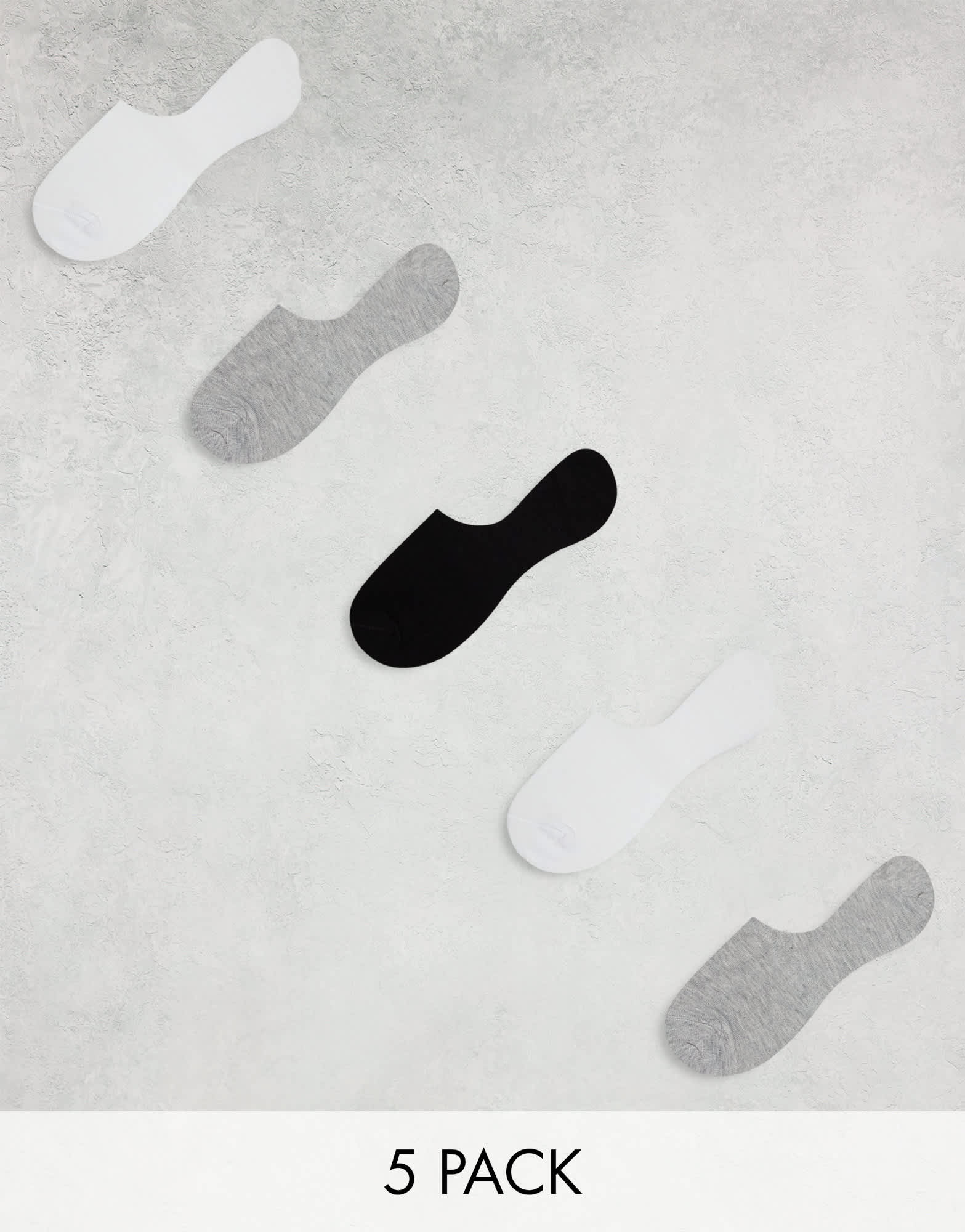ASOS DESIGN 5 pack invisible liner socks in multiple colours - ASOS Sample Sale EU Store