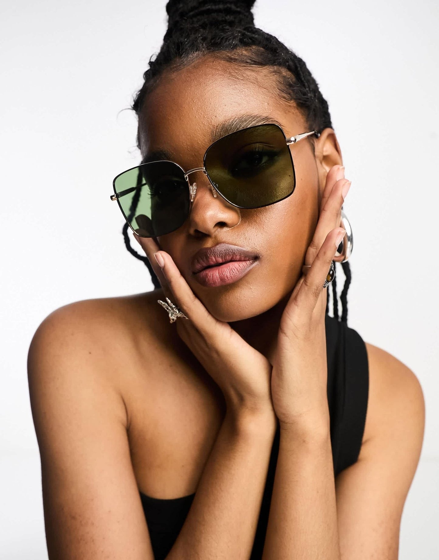 ASOS DESIGN 70s metal square sunglasses in black - ASOS Sample Sale EU Store