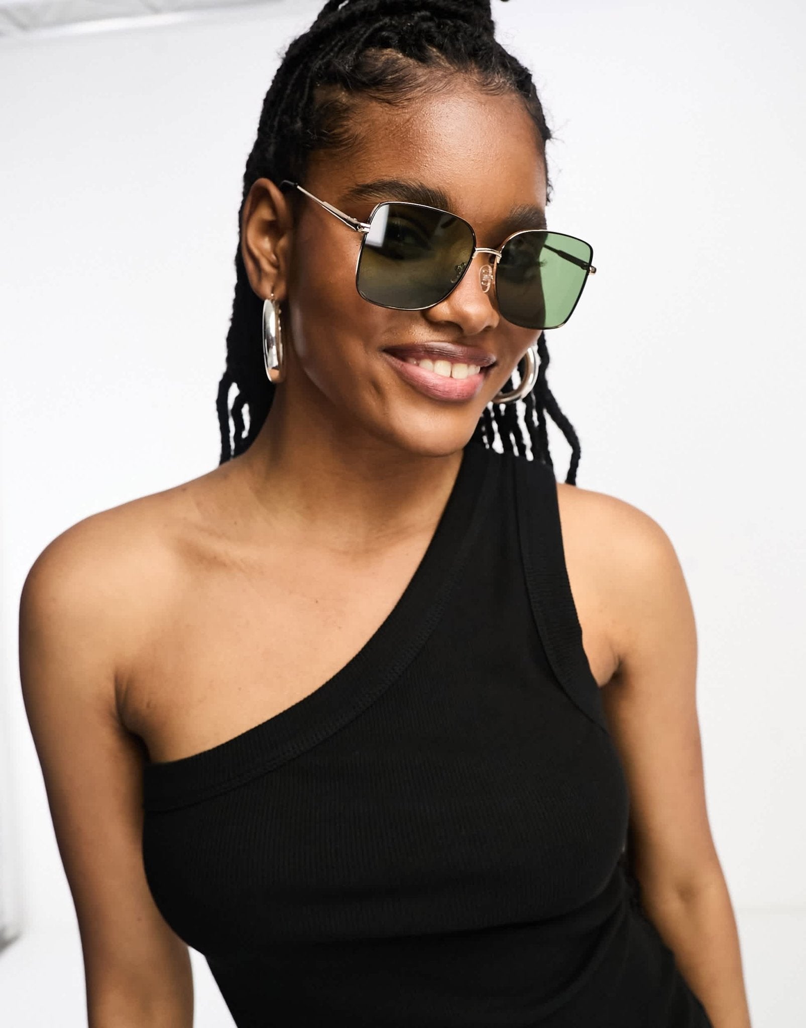 ASOS DESIGN 70s metal square sunglasses in black - ASOS Sample Sale EU Store