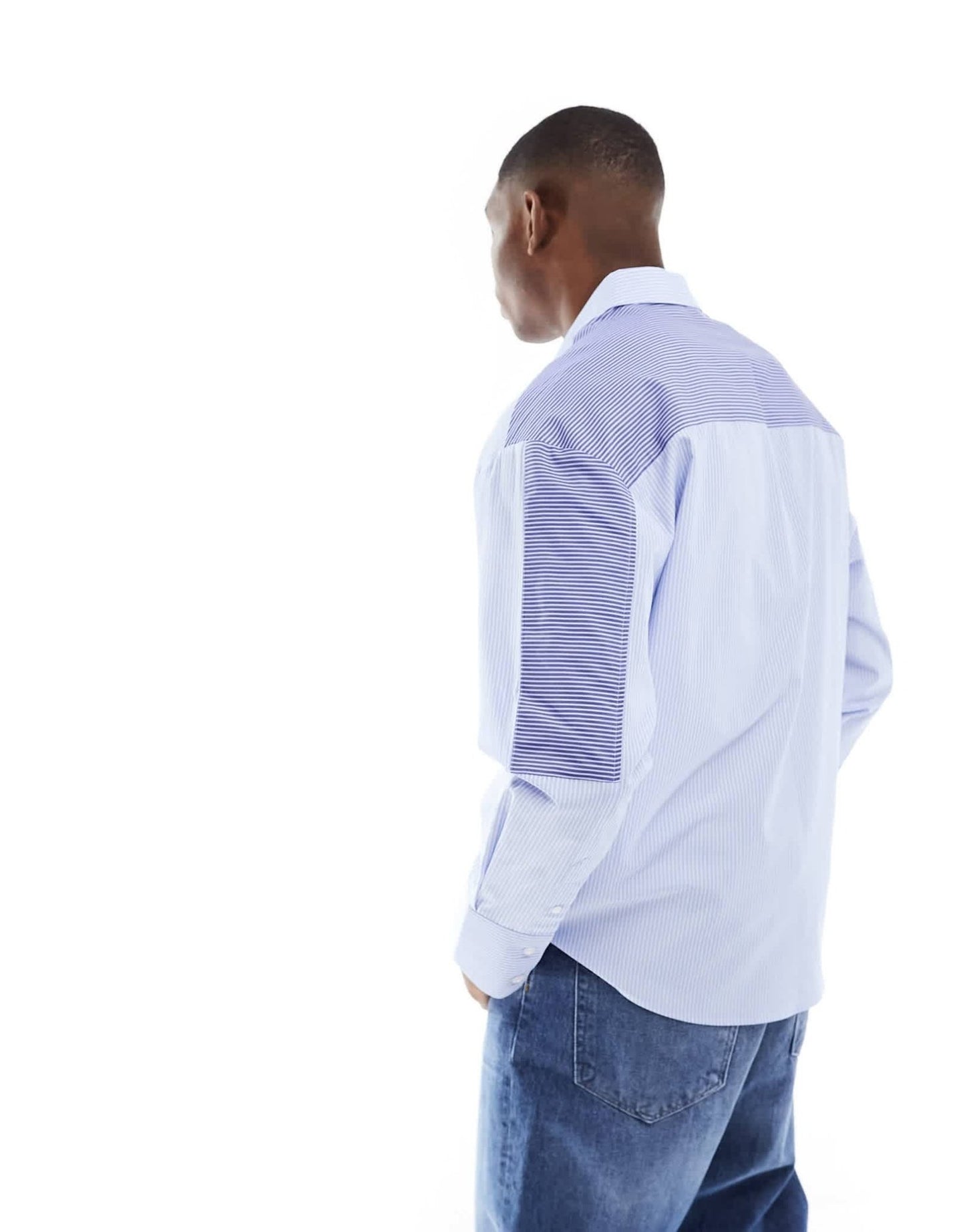 ASOS DESIGN 90s oversized shirt in blue workwear stripe - ASOS Sample Sale EU Store