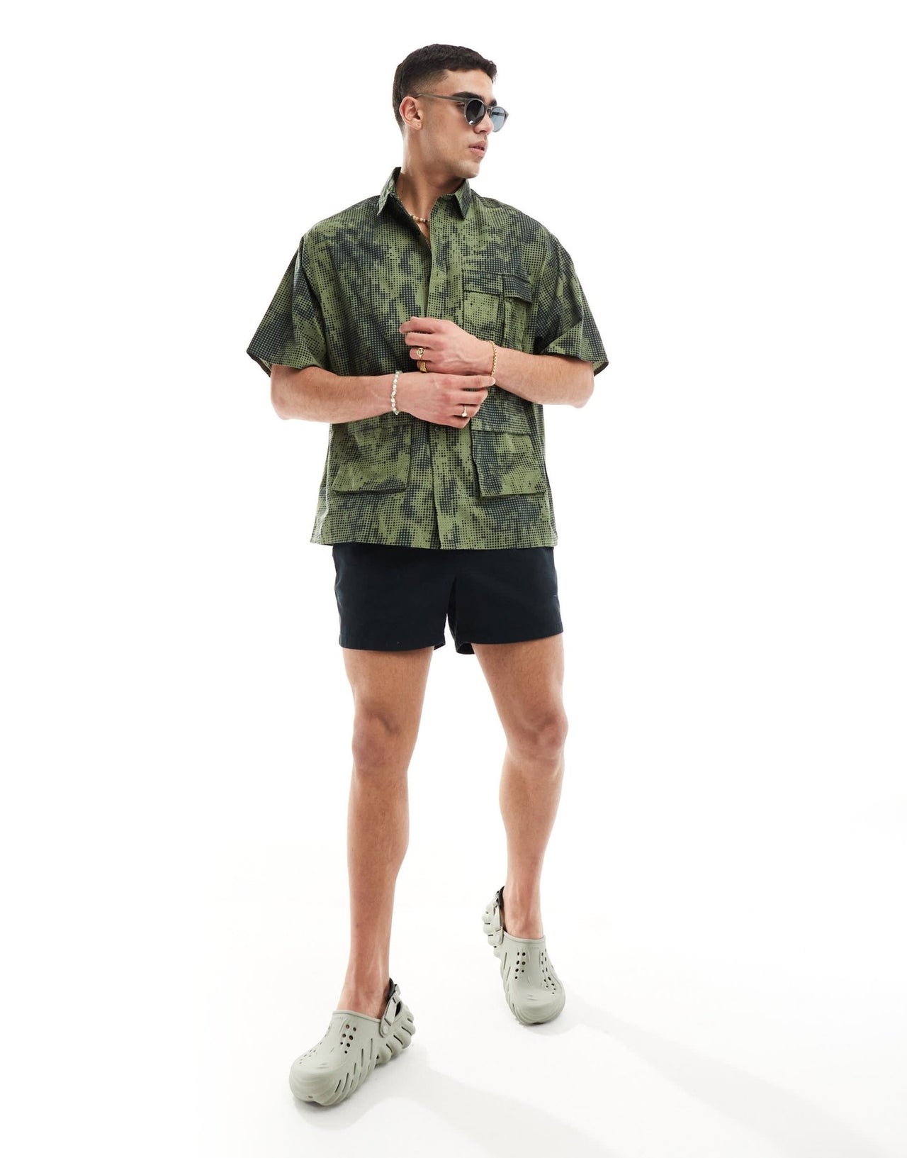 ASOS DESIGN 90s oversized shirt in pixel camo print with utility pockets - ASOS Sample Sale EU Store