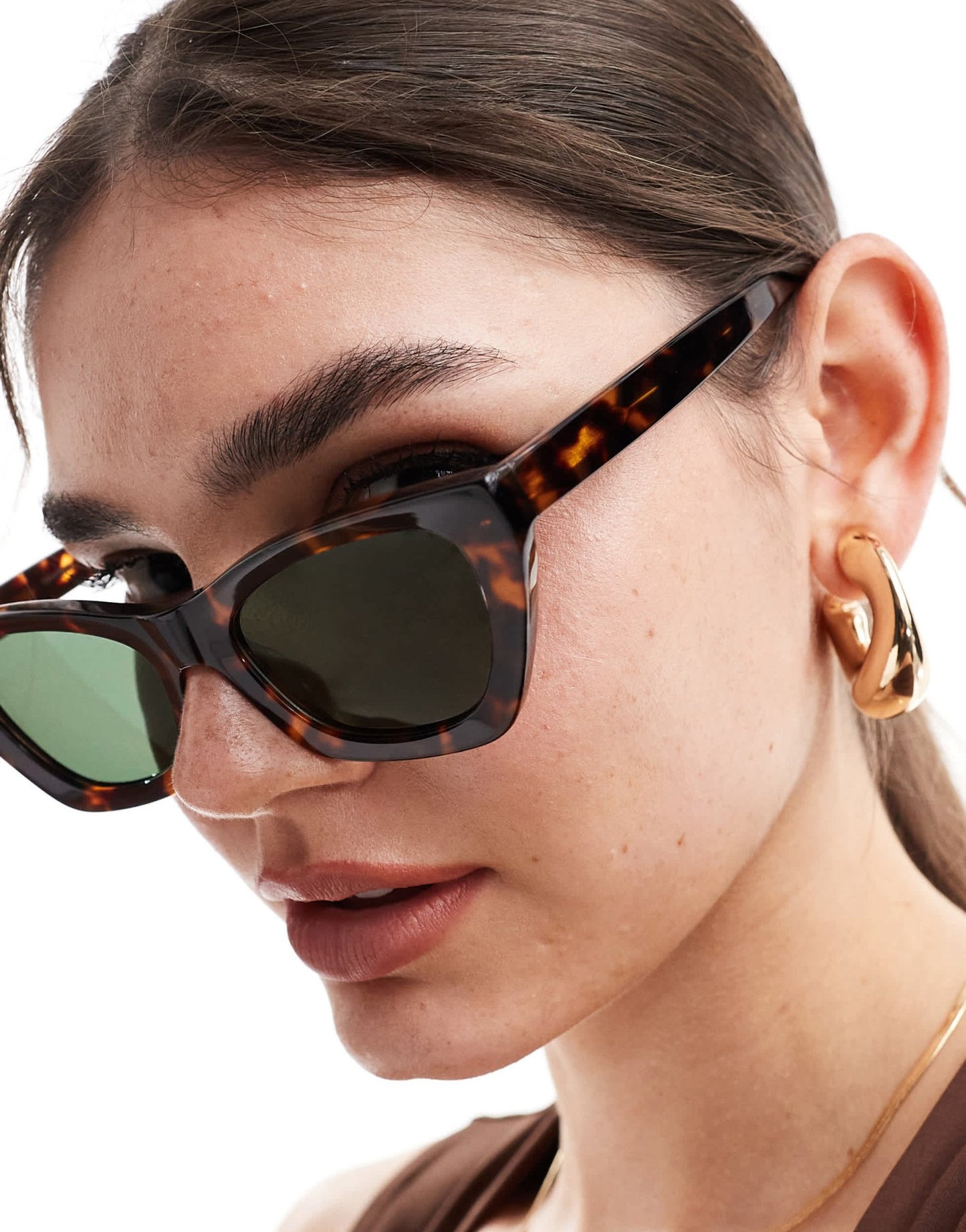ASOS DESIGN acetate cat eye sunglasses in tort with polarised lens - ASOS Sample Sale EU Store