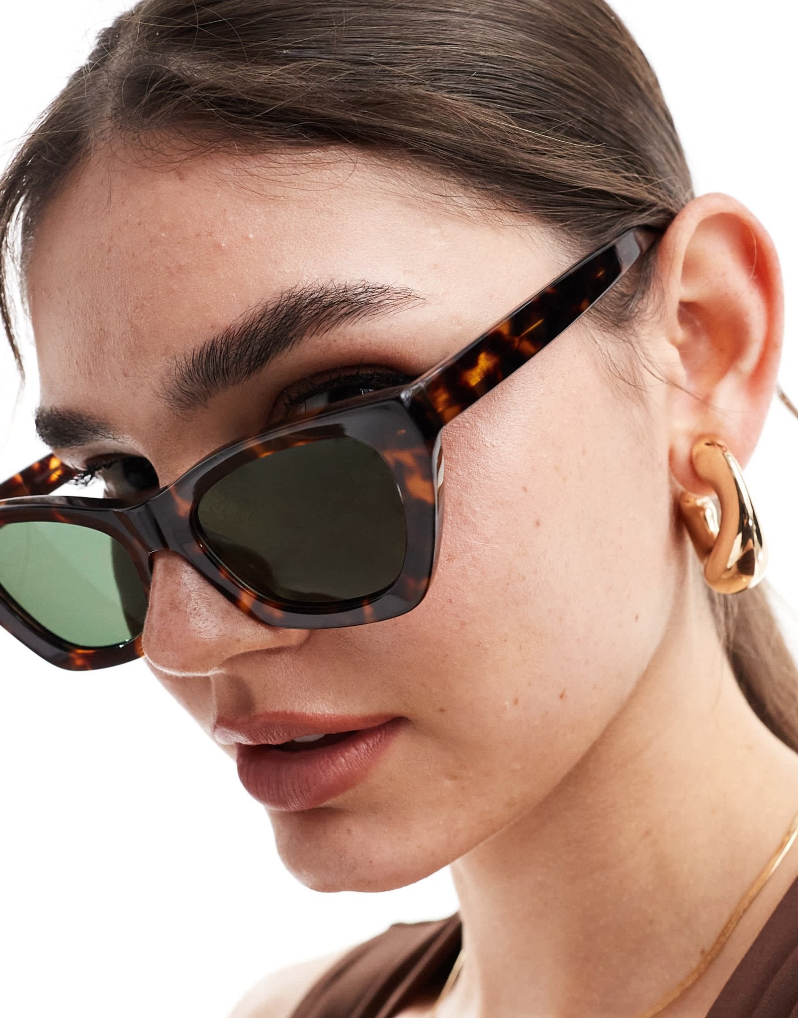 ASOS DESIGN acetate cat eye sunglasses in tort with polarised lens - ASOS Sample Sale EU Store