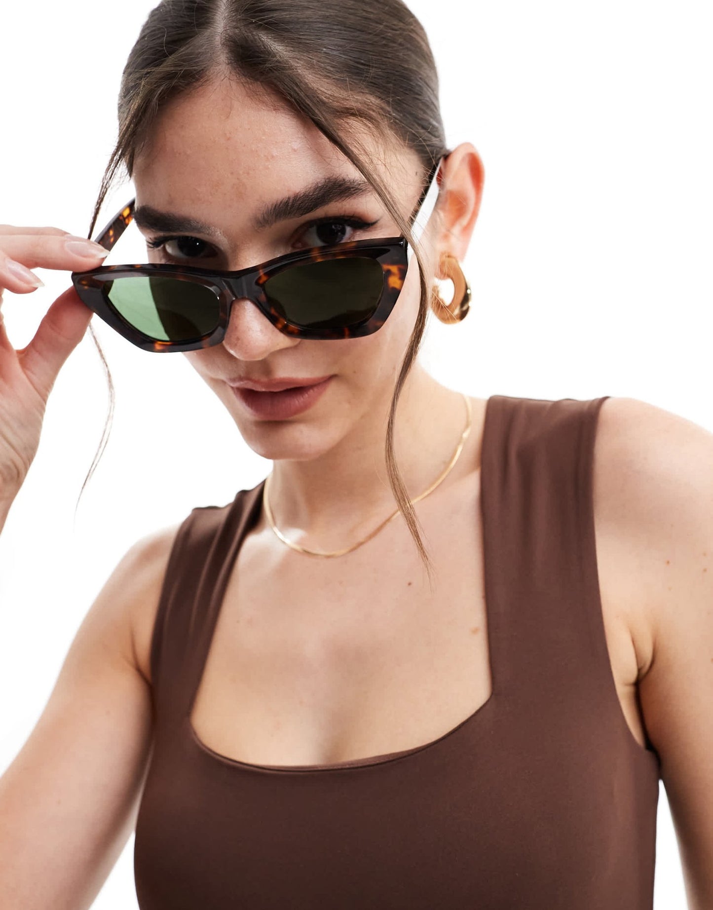 ASOS DESIGN acetate cat eye sunglasses in tort with polarised lens - ASOS Sample Sale EU Store