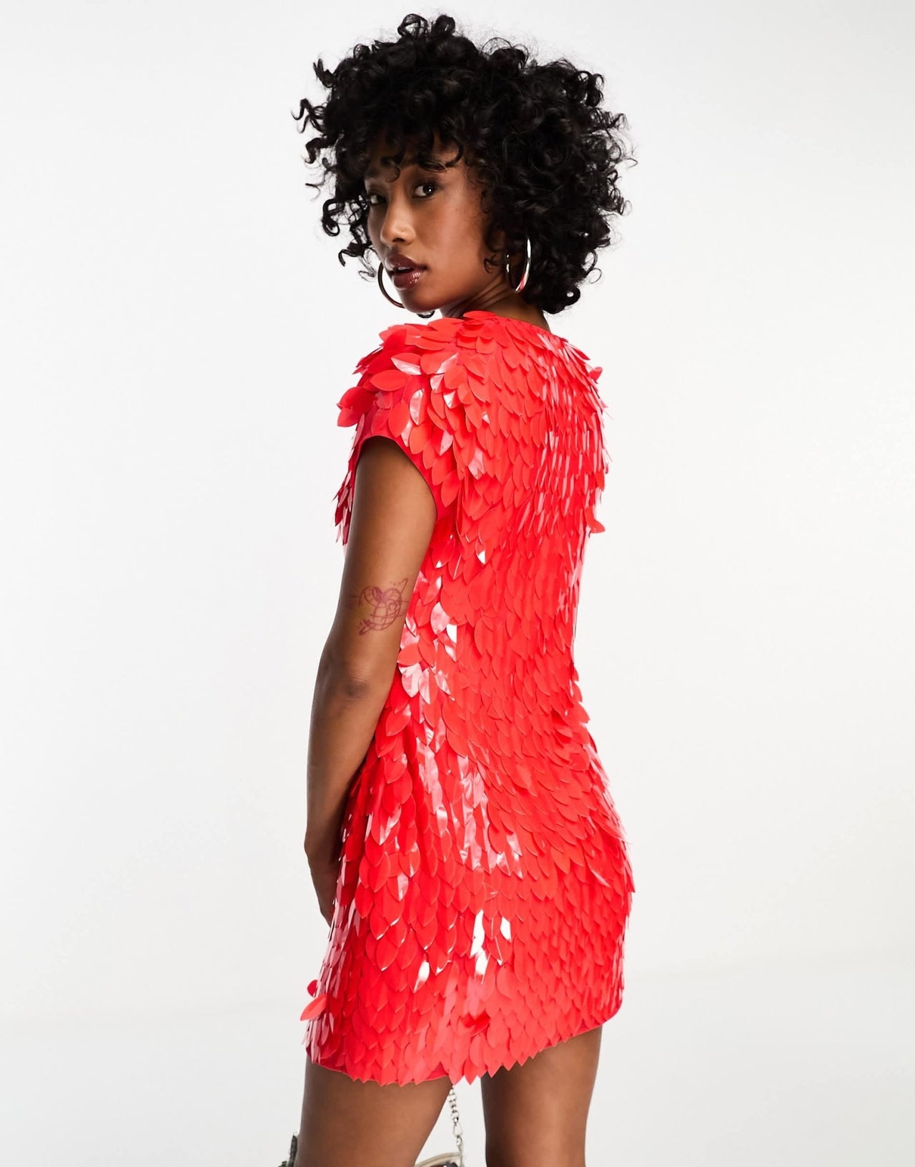 ASOS DESIGN all over feather embellished mini dress in red - ASOS Sample Sale EU Store