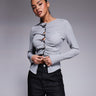 T-shirt à manches longues ASOS DESIGN texturé avec boutons argent gris