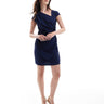 ASOS DESIGN asymmetric neckline mini dress in navy