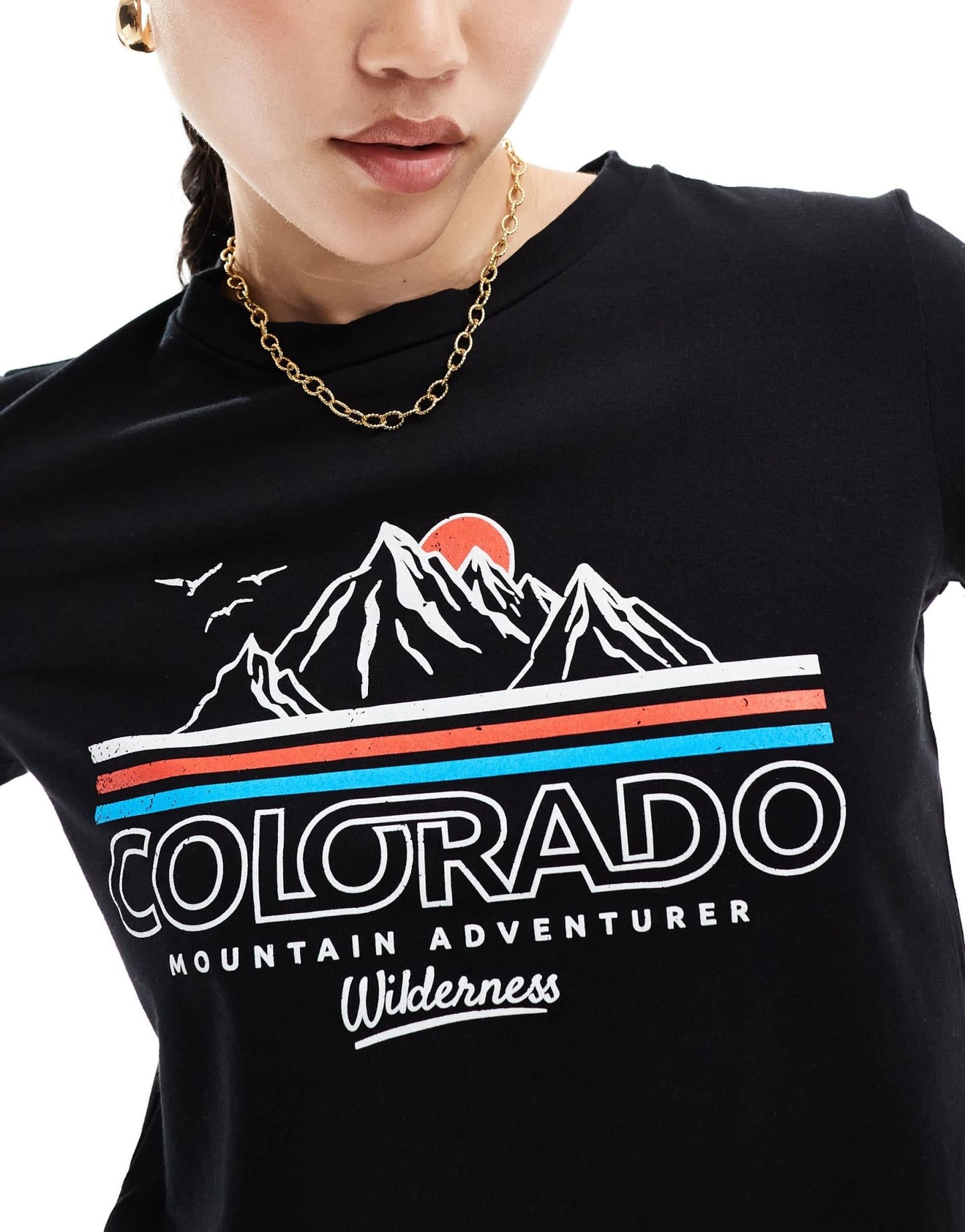 ASOS DESIGN baby tee with colorado graphic in black - ASOS Sample Sale EU Store