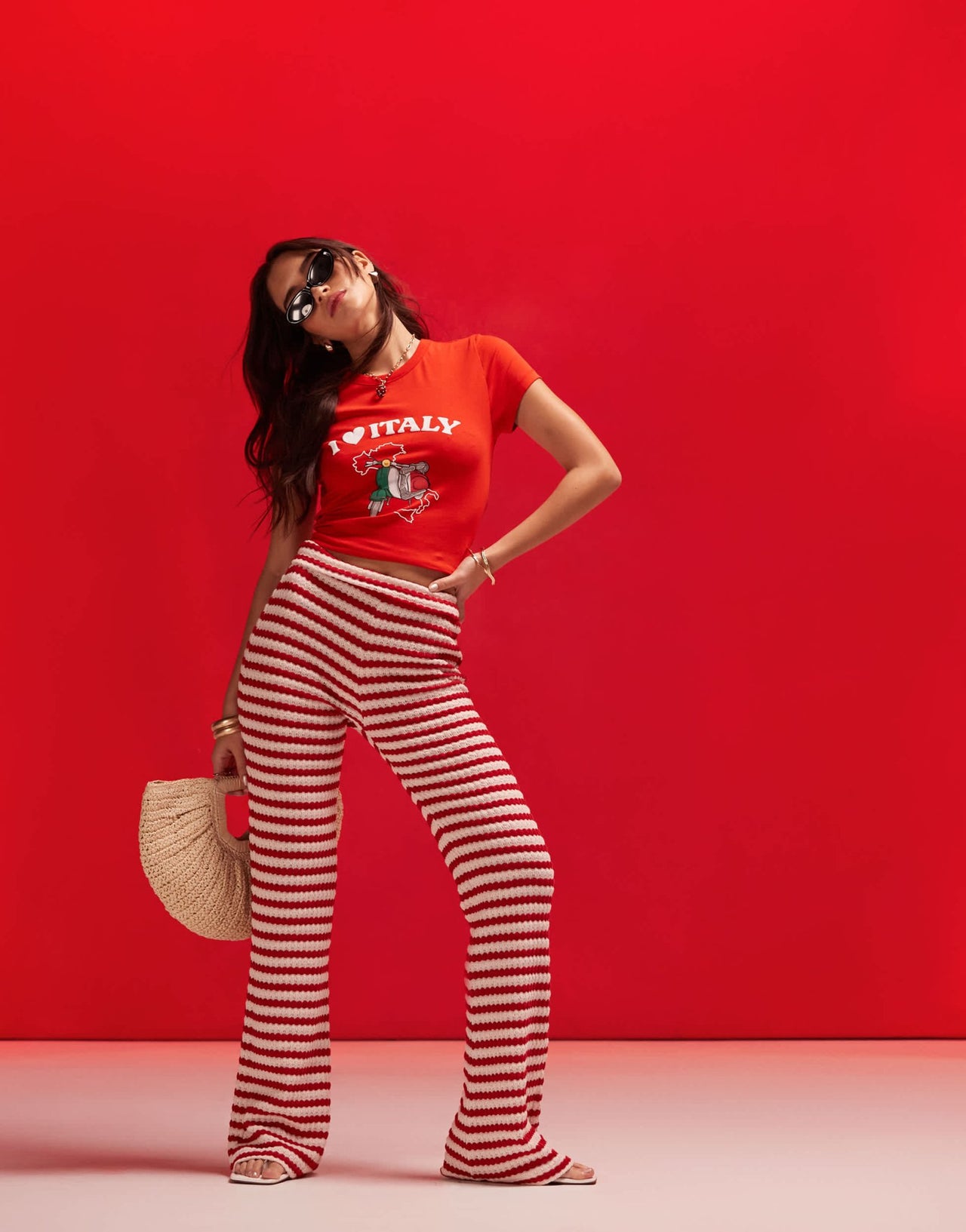 ASOS DESIGN baby tee with I heart Italy graphic in red - ASOS Sample Sale EU Store