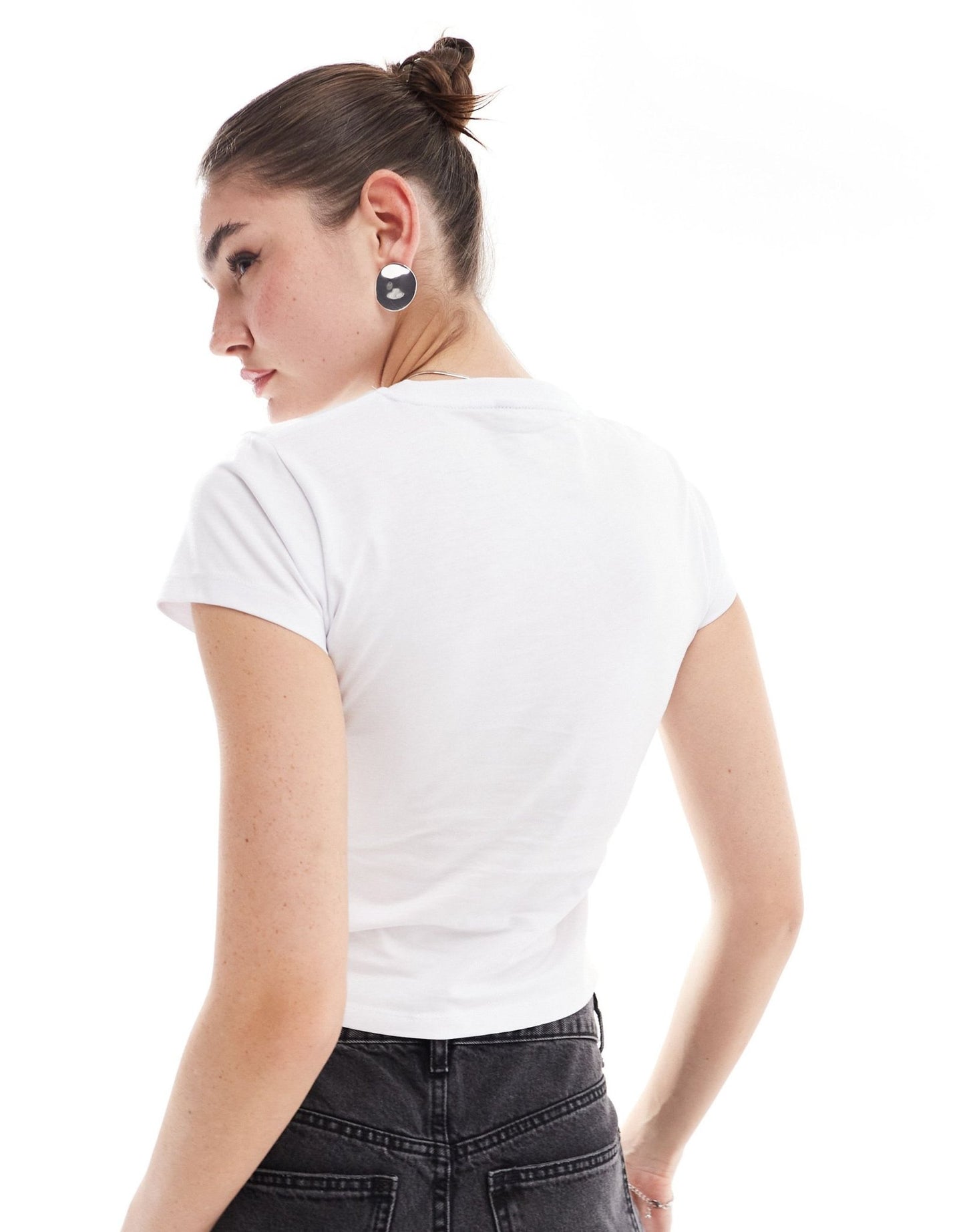 ASOS DESIGN baby tee with knit graphic print in white - ASOS Sample Sale EU Store