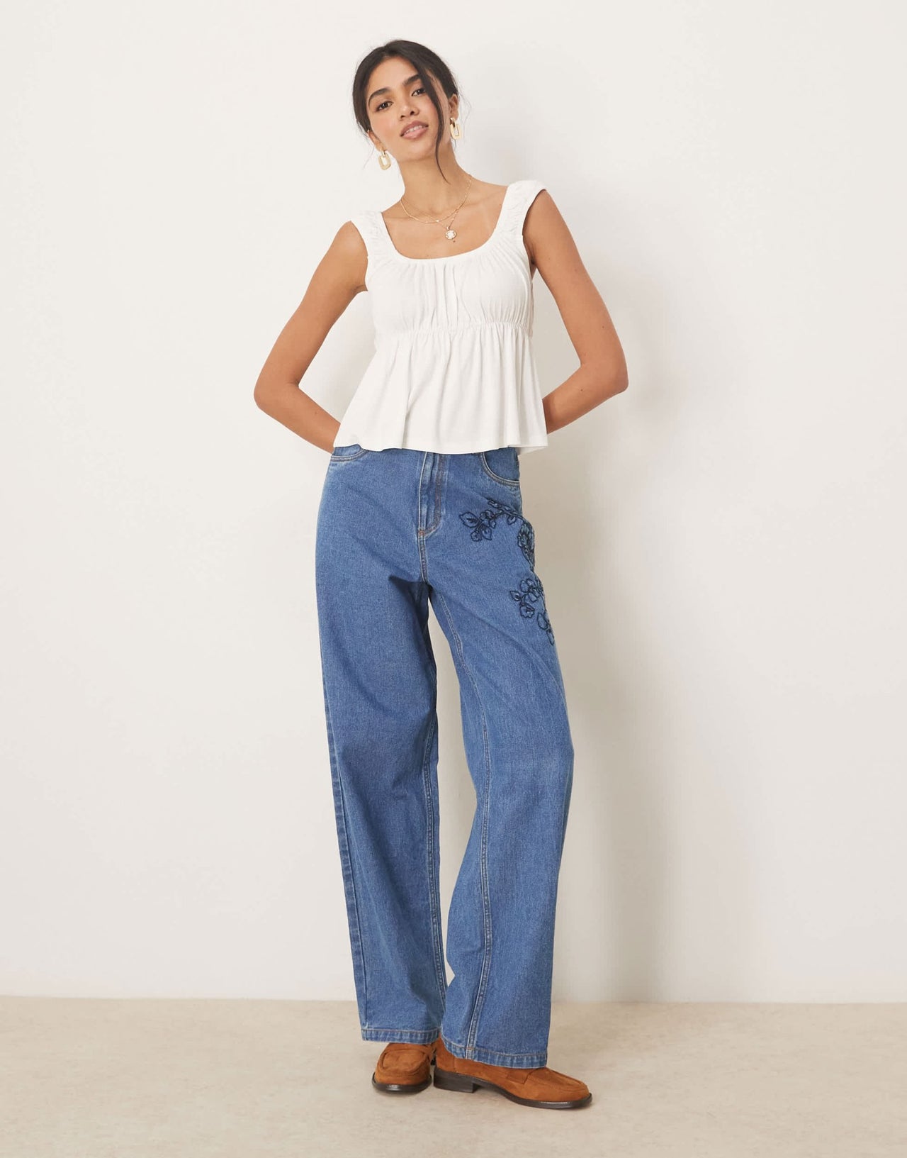 ASOS DESIGN babydoll cami top in ivory - ASOS Sample Sale EU Store