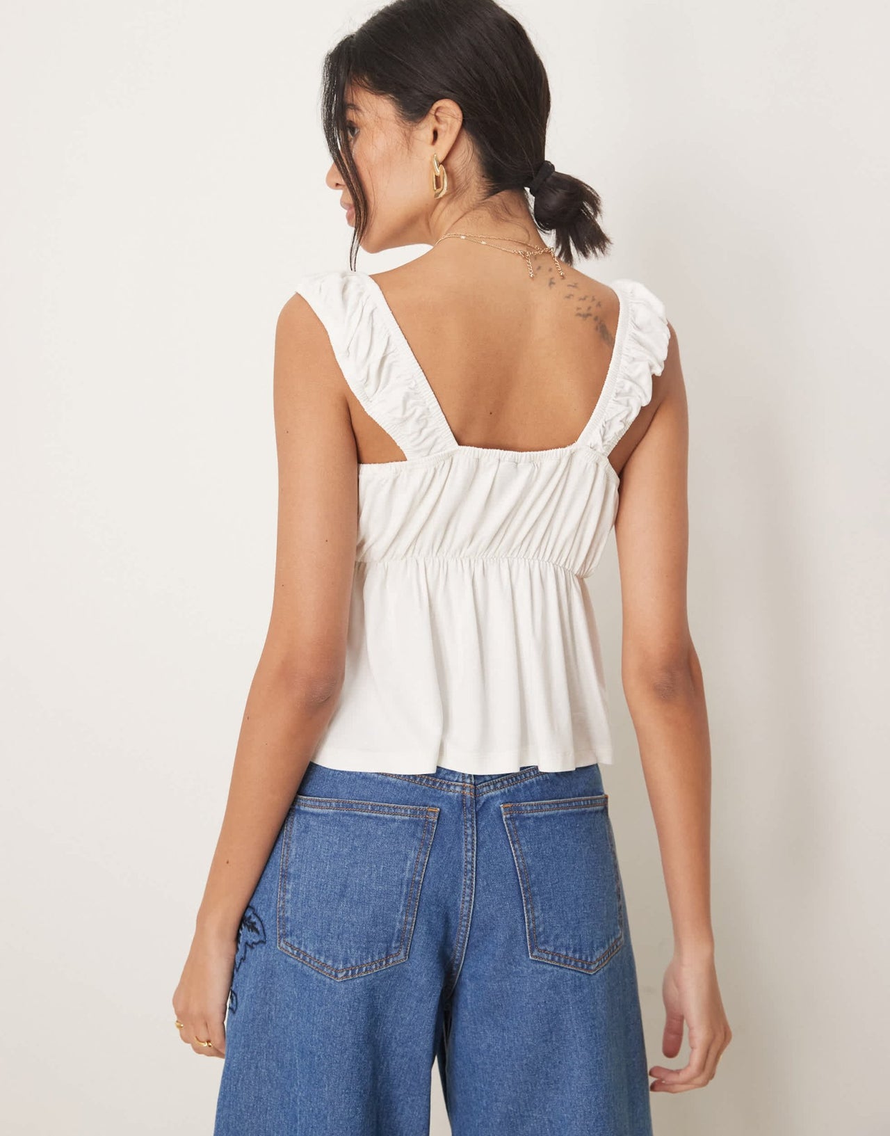 ASOS DESIGN babydoll cami top in ivory - ASOS Sample Sale EU Store