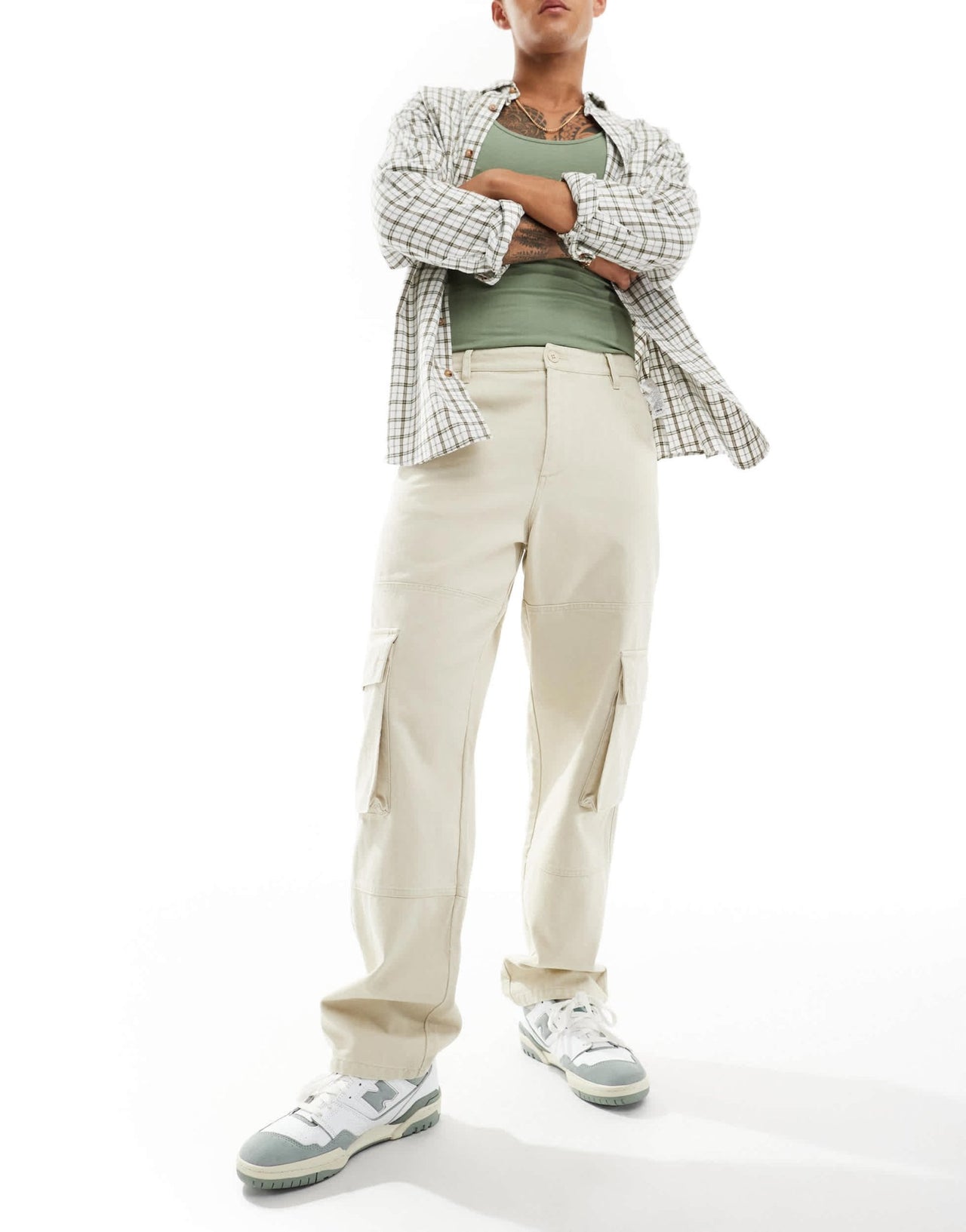 ASOS DESIGN baggy cargo trouser in heavy canvas in stone - ASOS Sample Sale EU Store