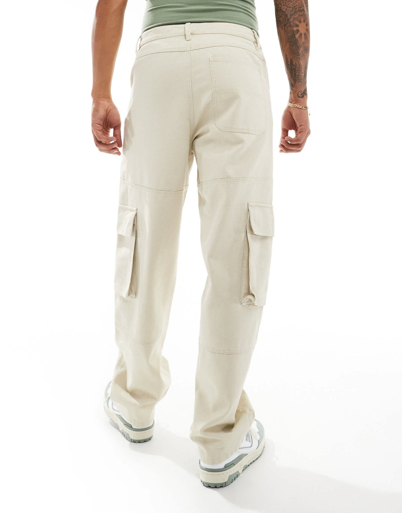ASOS DESIGN baggy cargo trouser in heavy canvas in stone - ASOS Sample Sale EU Store