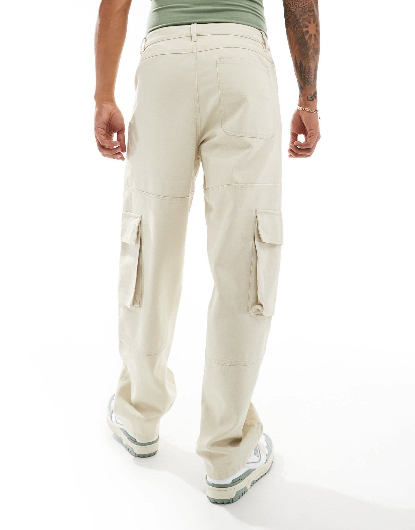 ASOS DESIGN baggy cargo trouser in heavy canvas in stone - ASOS Sample Sale EU Store