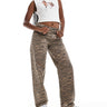 Jean baggy ASOS DESIGN imprimé tigre