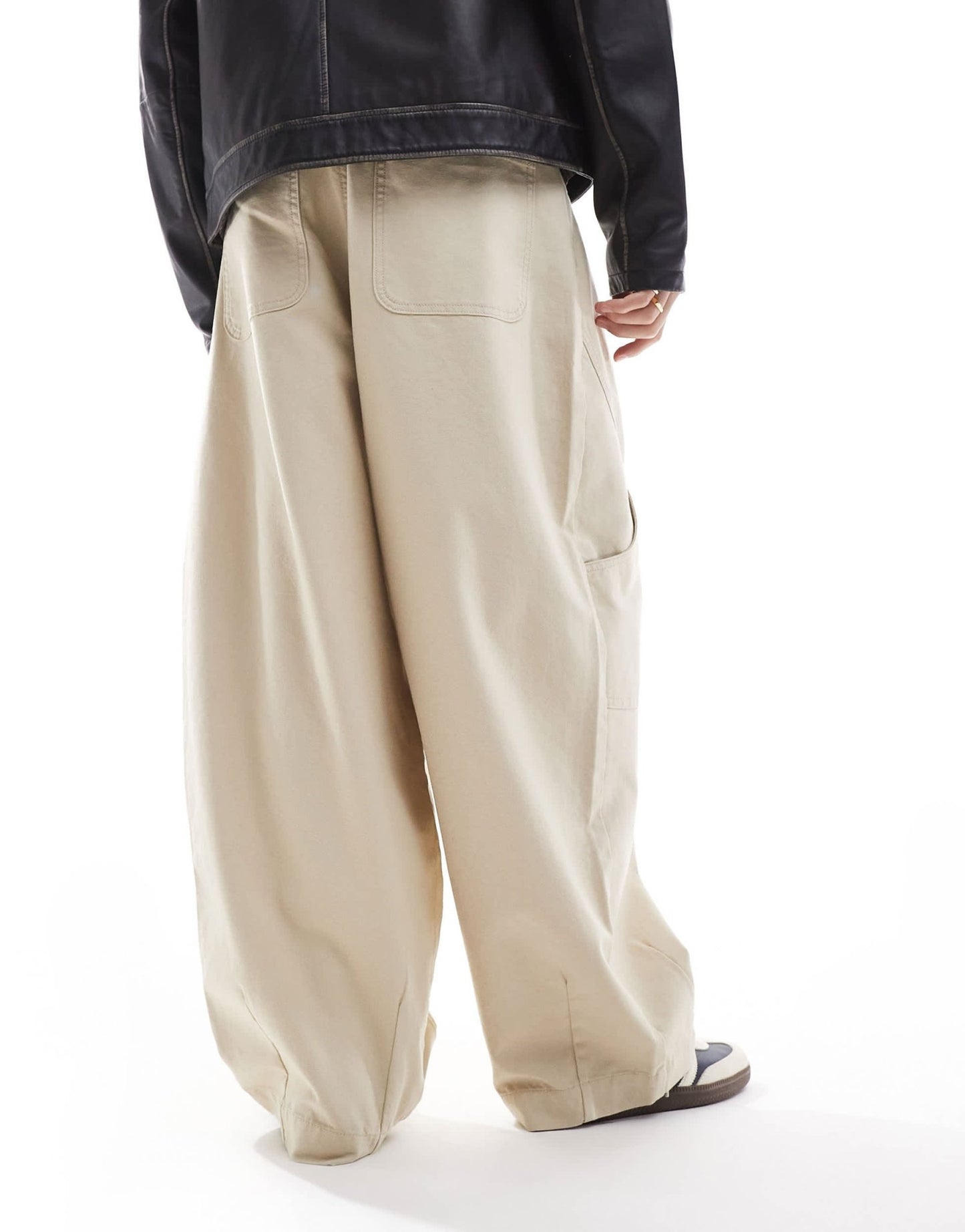 ASOS DESIGN baggy trousers with workwear patch in stone - ASOS Sample Sale EU Store