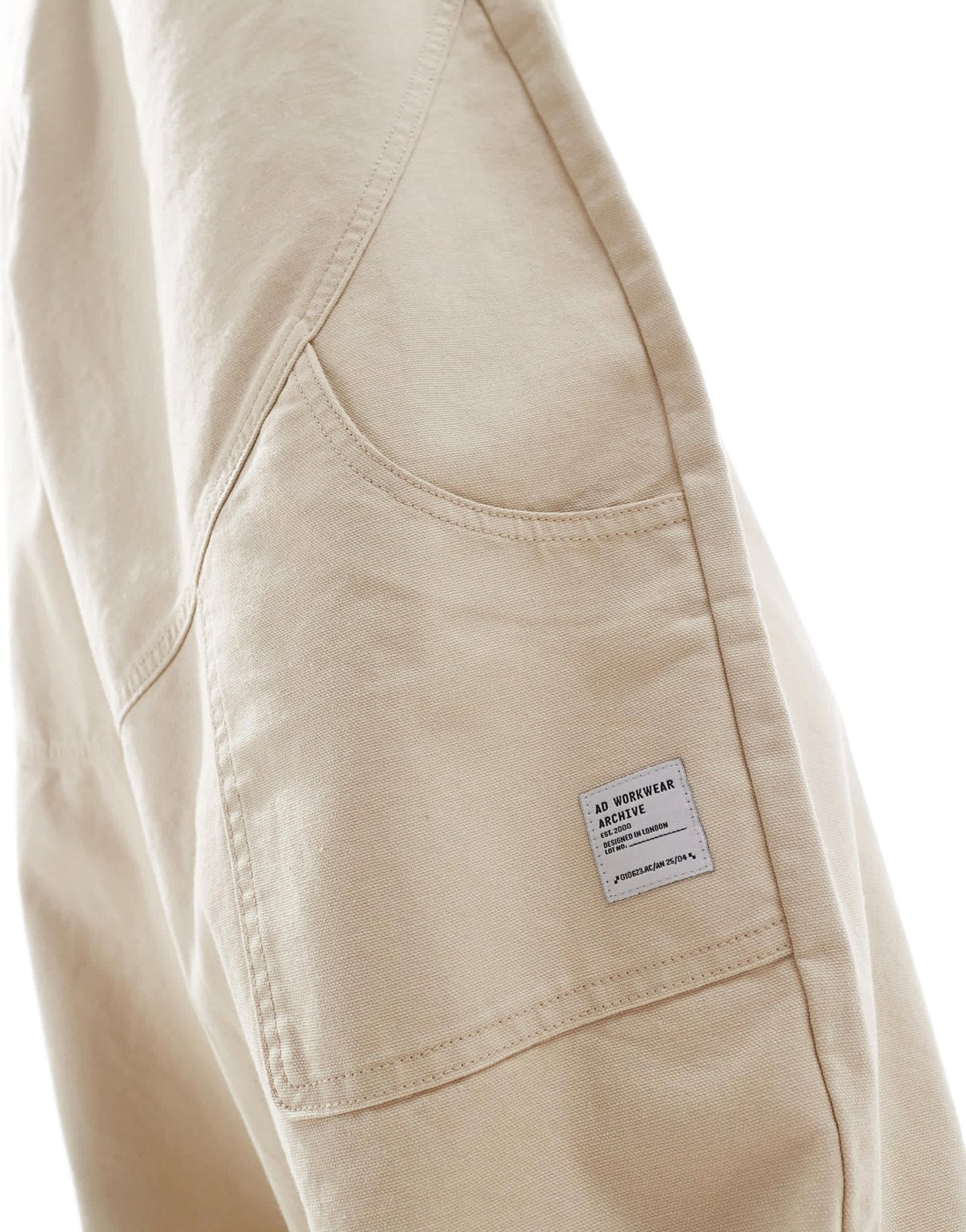 ASOS DESIGN baggy trousers with workwear patch in stone - ASOS Sample Sale EU Store