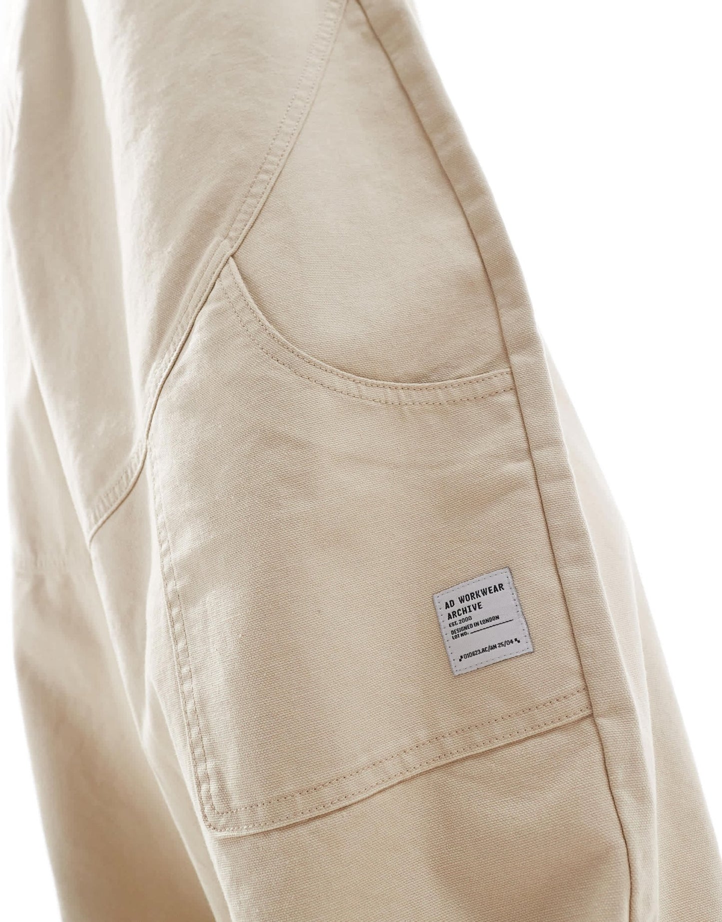 ASOS DESIGN baggy trousers with workwear patch in stone - ASOS Sample Sale EU Store