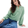 Cardigan boxy a maniche banana ASOS DESIGN in salvia