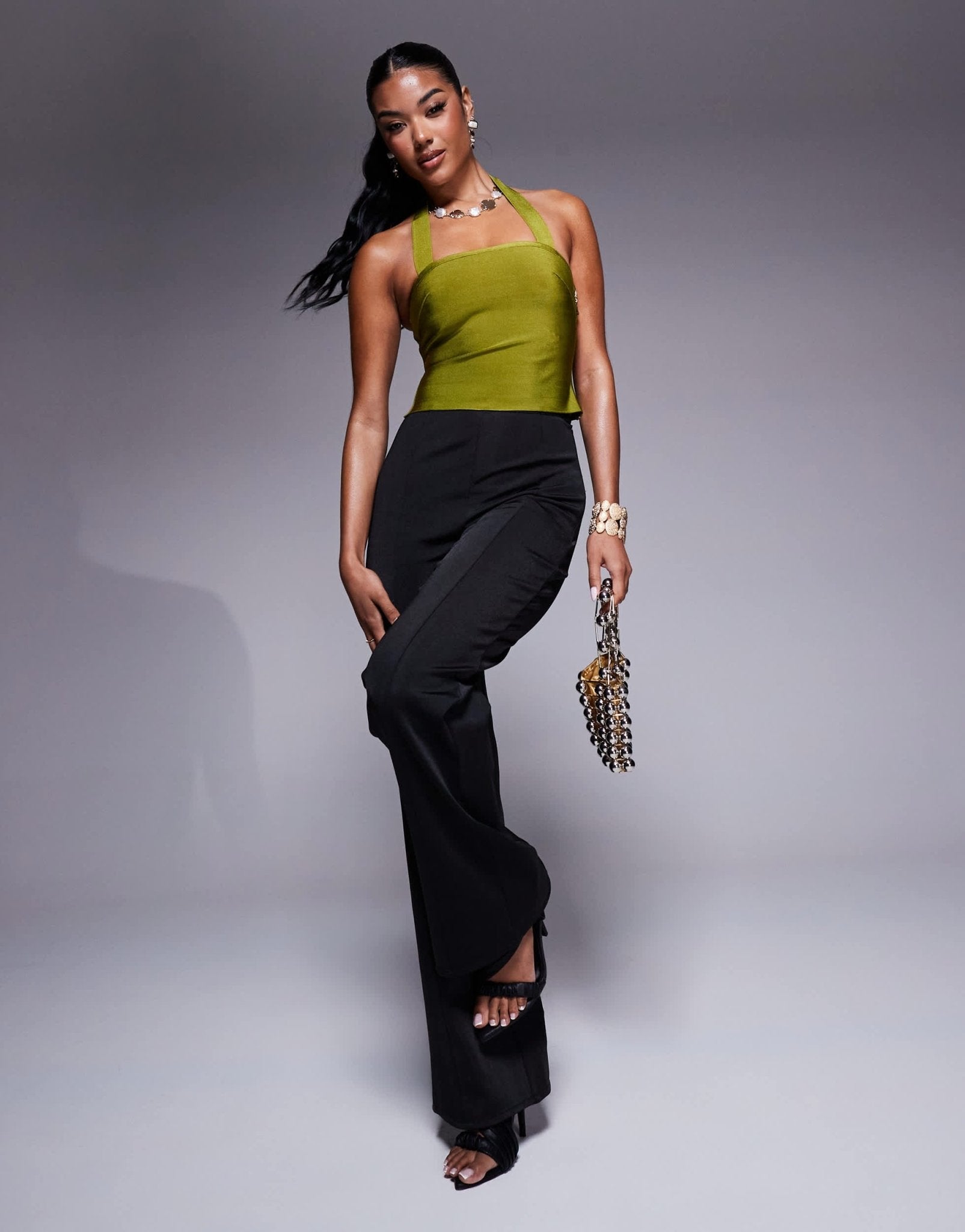 ASOS DESIGN bandage halter strap top in olive - ASOS Sample Sale EU Store