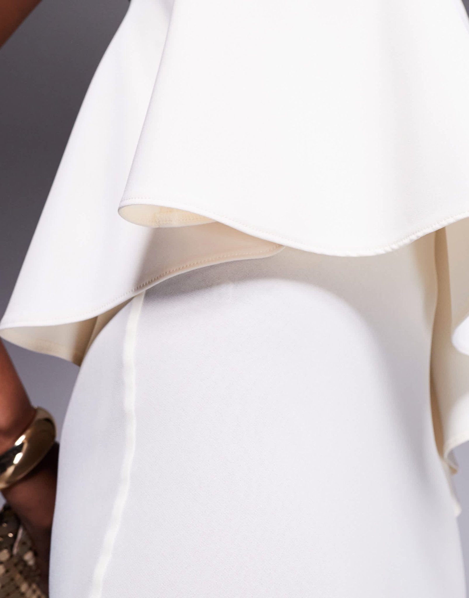 ASOS DESIGN bandeau asymmetric contrast fabric bias maxi dress in ivory - ASOS Sample Sale EU Store