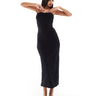 Robe midaxi bandeau ASOS DESIGN avec détail torsadé sur la poitrine en noir - NOIR