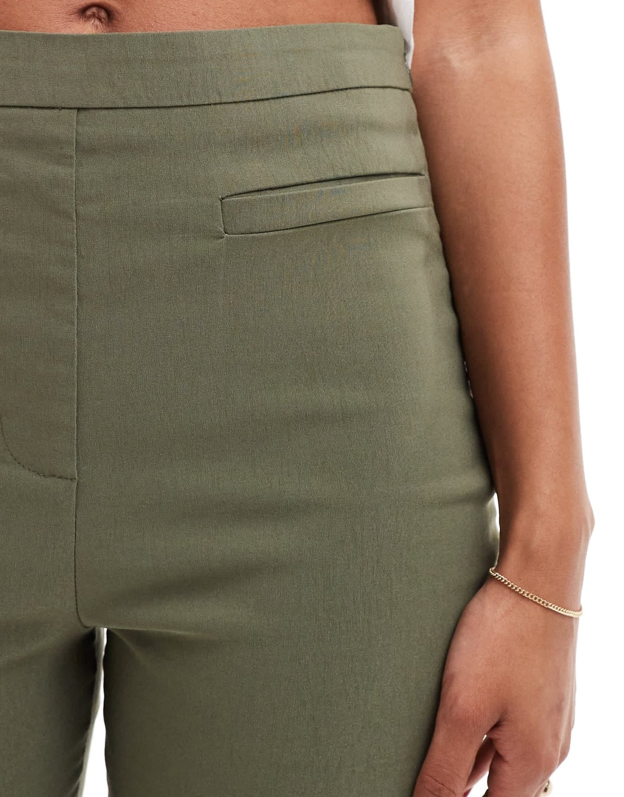 ASOS DESIGN bengaline pedal pusher in khaki - ASOS Sample Sale EU Store