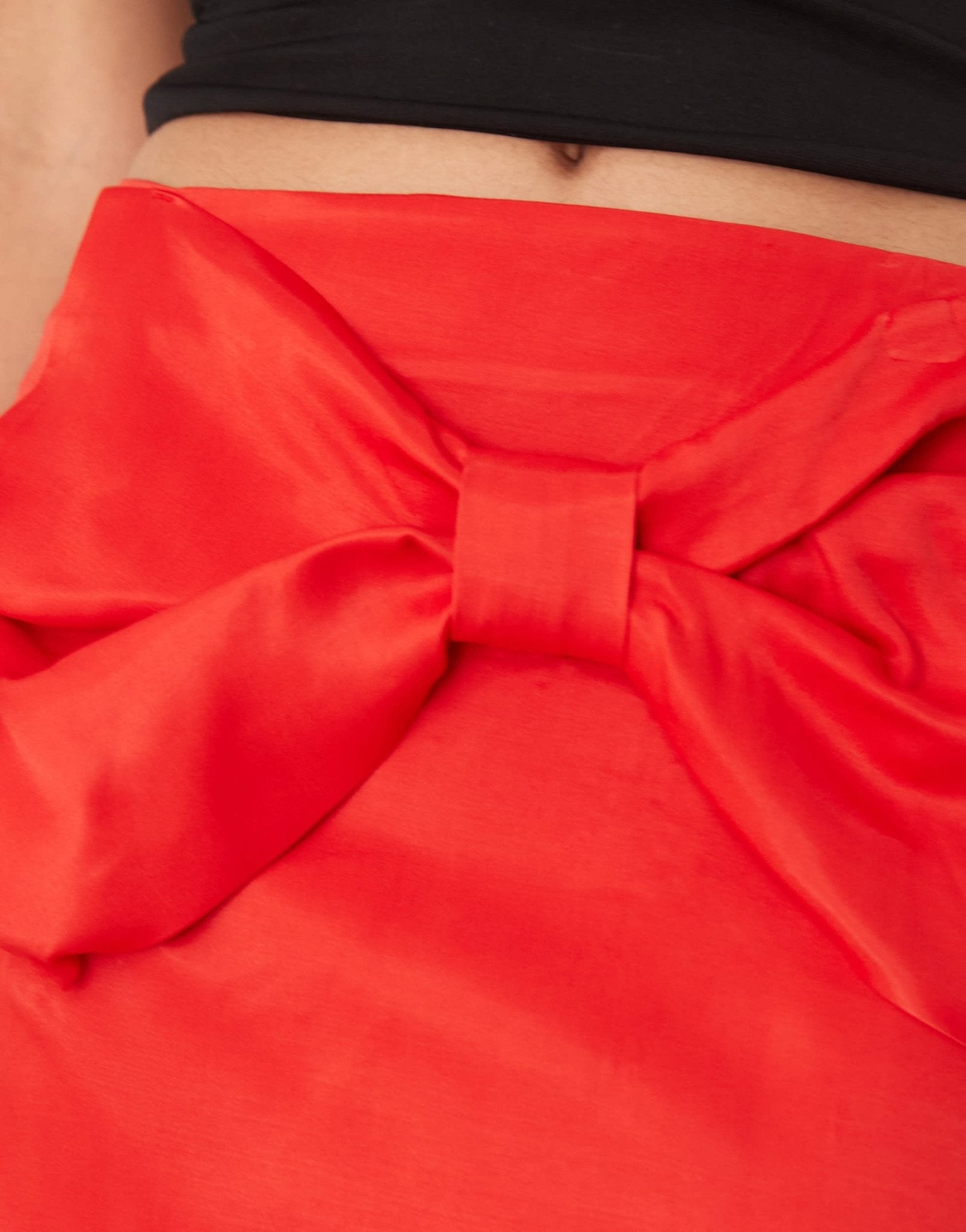 ASOS DESIGN bow detail mini skirt in red - ASOS Sample Sale EU Store