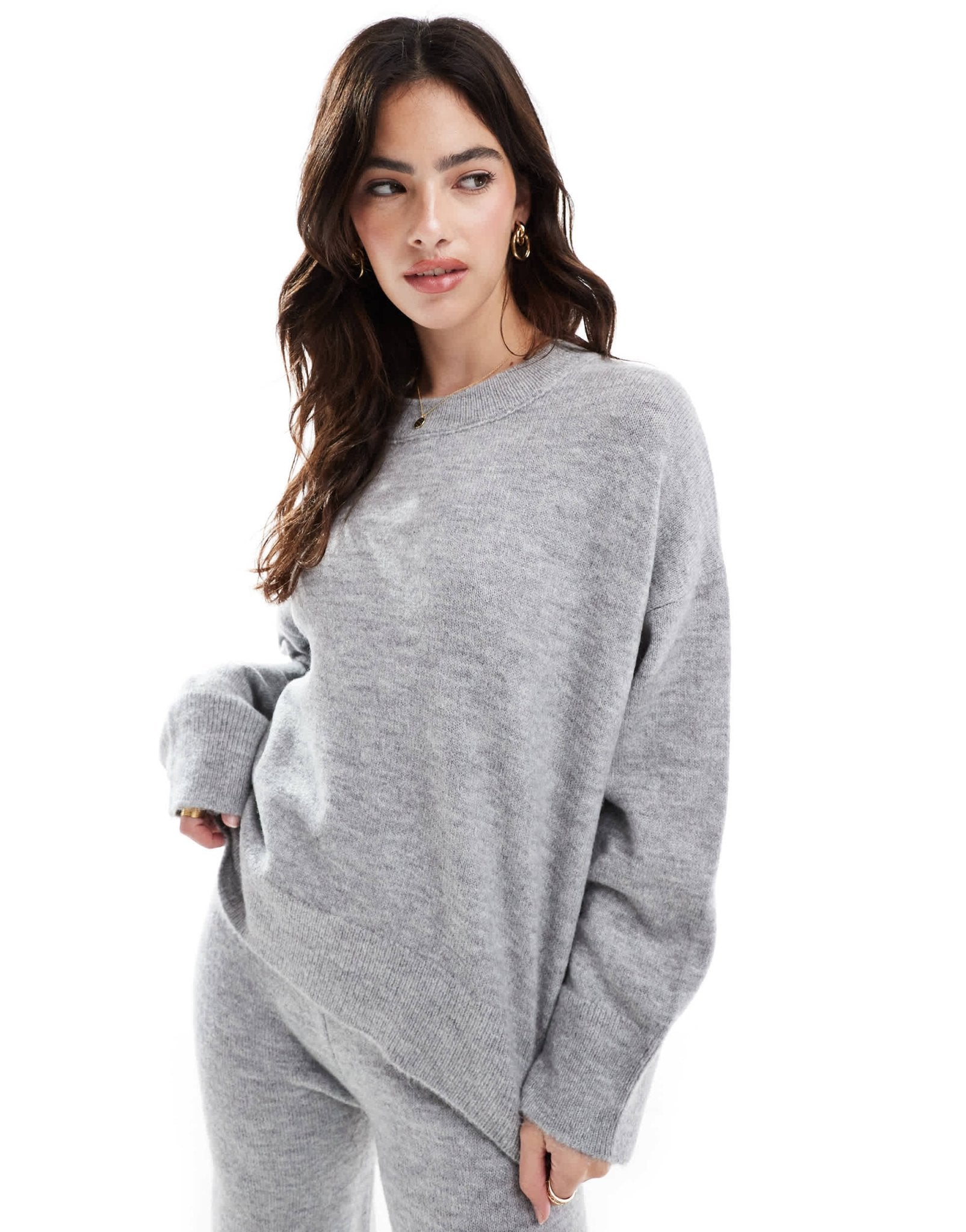 ASOS DESIGN boxy crew neck jumper co - ord in grey - ASOS Sample Sale EU Store