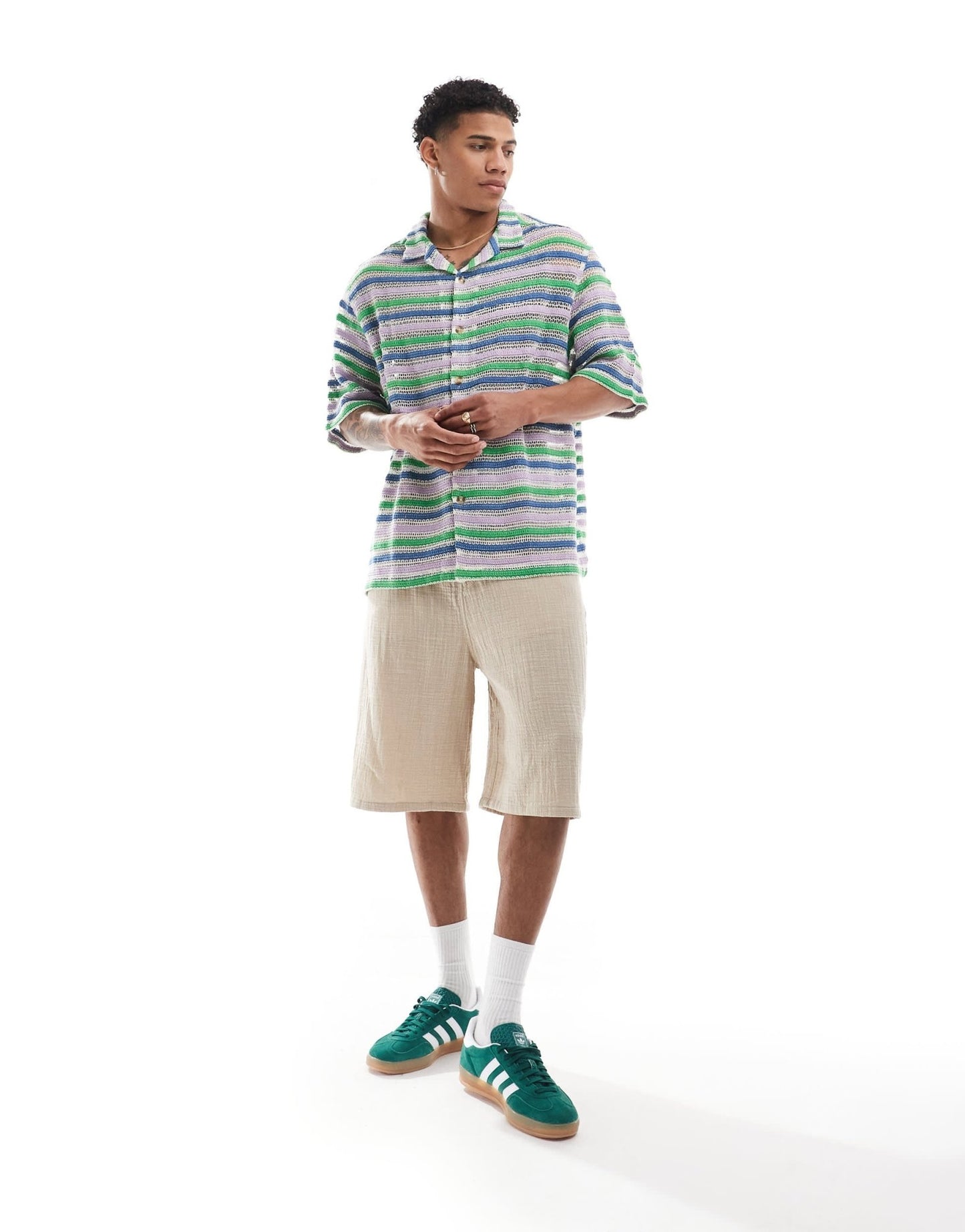 ASOS DESIGN boxy oversized revere crochet shirt - ASOS Sample Sale EU Store