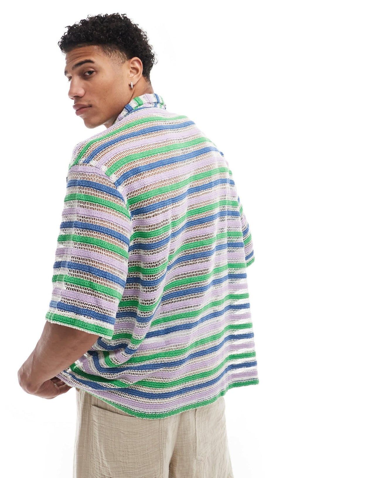 ASOS DESIGN boxy oversized revere crochet shirt - ASOS Sample Sale EU Store