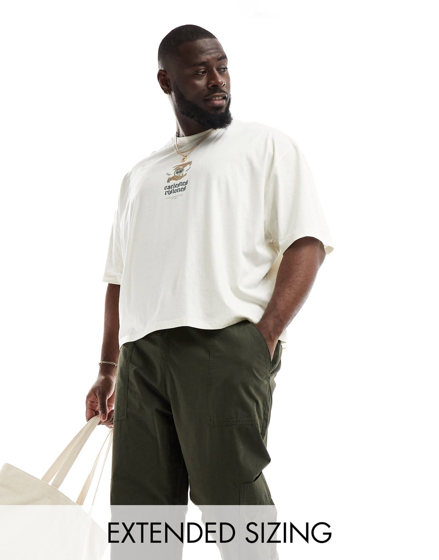 ASOS DESIGN boxy oversized t-shirt in beige with celestial front print - ASOS Sample Sale EU Store