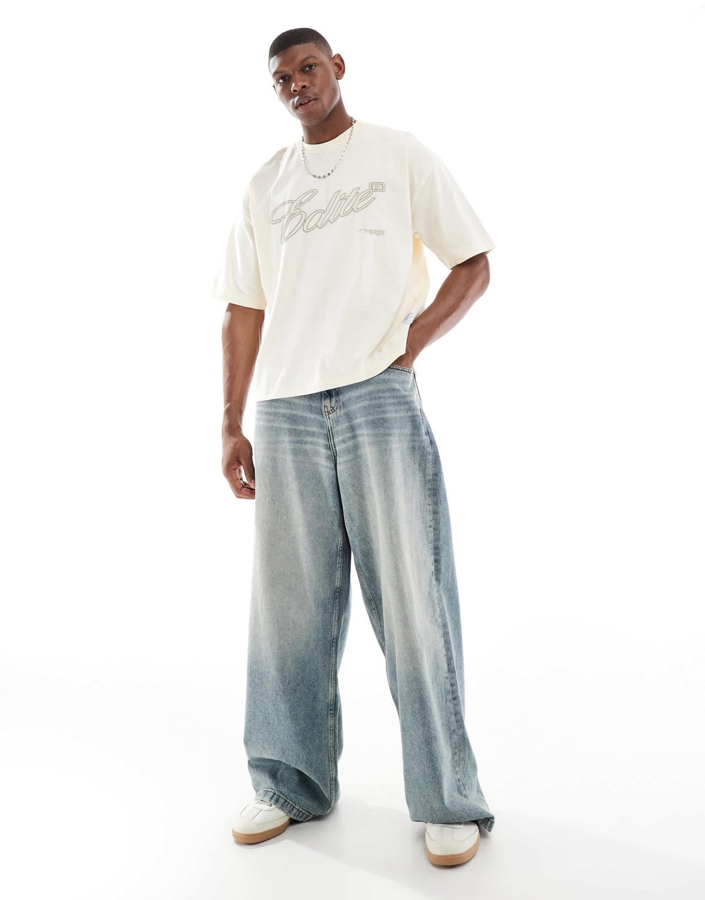 ASOS DESIGN boxy oversized t-shirt with applique graphic in buttermilk - ASOS Sample Sale EU Store