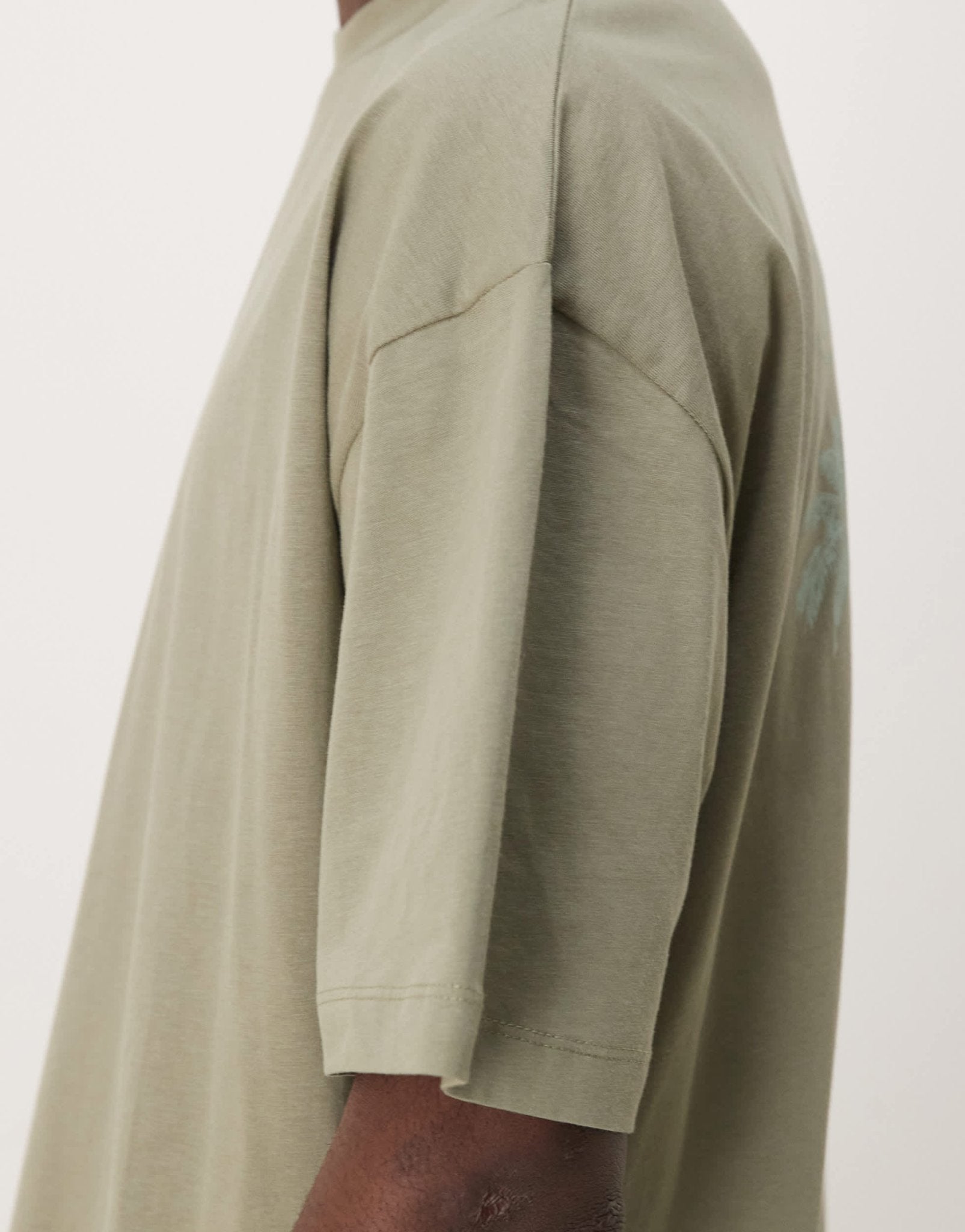 ASOS DESIGN boxy oversized t-shirt with back print in khaki - ASOS Sample Sale EU Store