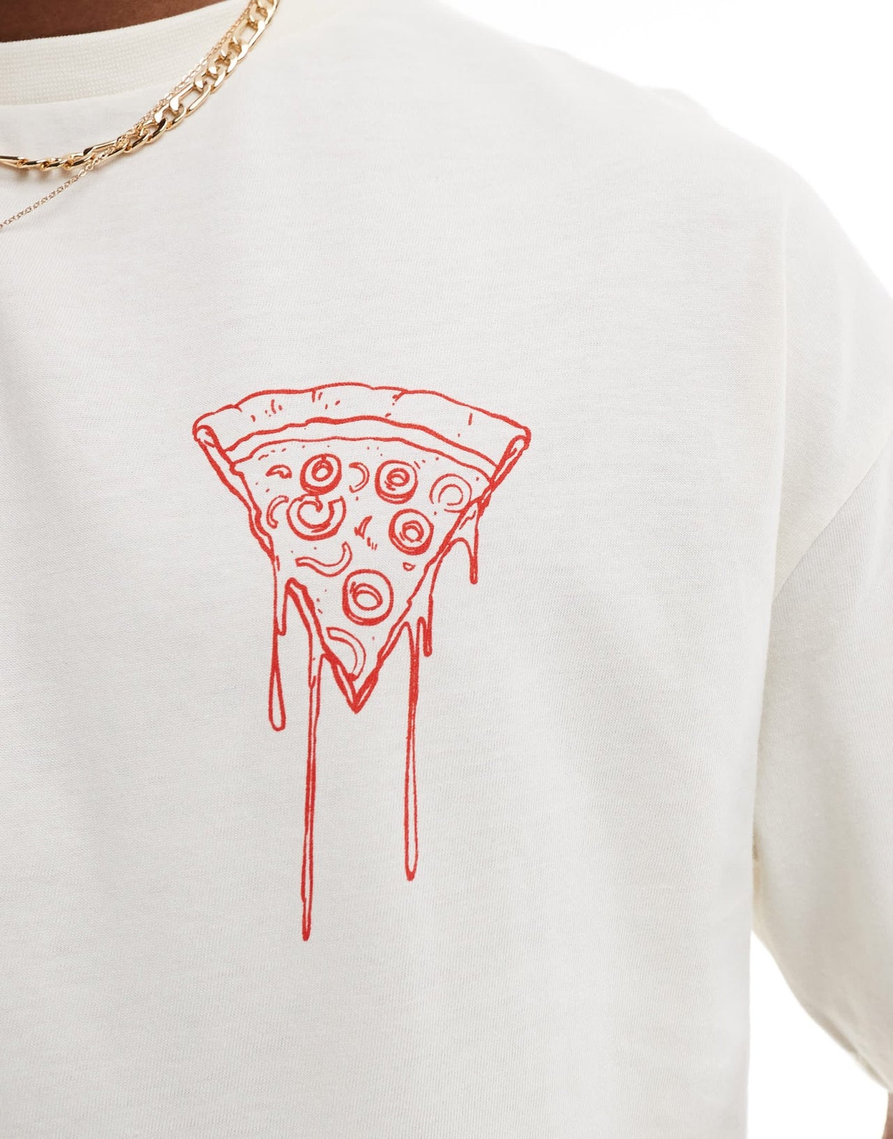 ASOS DESIGN boxy oversized t-shirt with cartoon graphic in tofu - ASOS Sample Sale EU Store