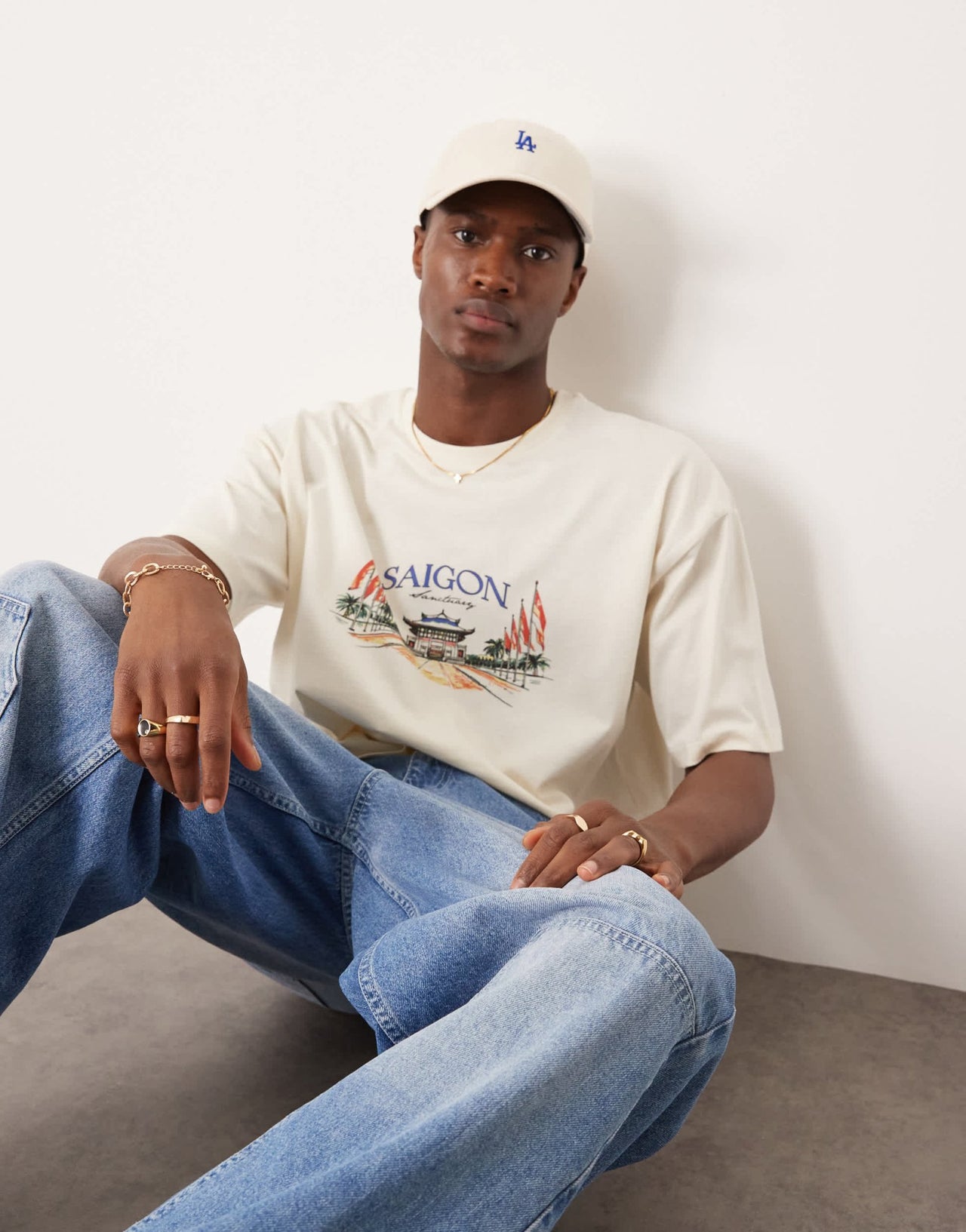 ASOS DESIGN boxy oversized t-shirt with scenic graphic in cream - ASOS Sample Sale EU Store