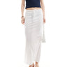 ASOS DESIGN broderie column skirt with tie detail in white