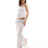 ASOS DESIGN broderie column skirt with tie in cherry print