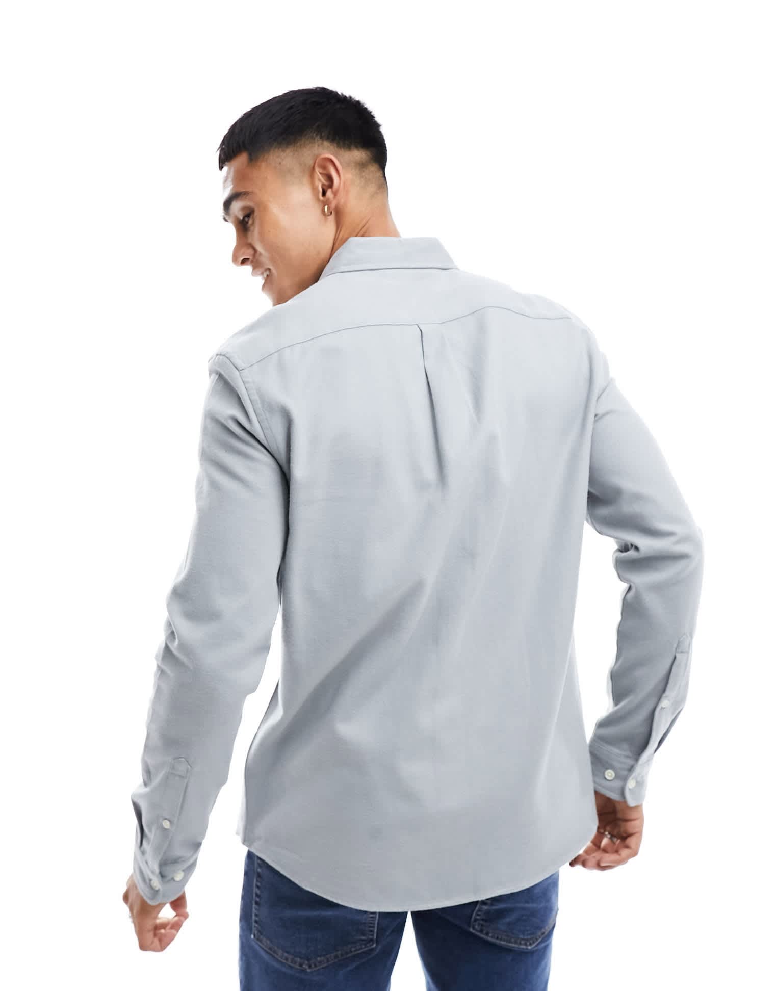 ASOS DESIGN brushed oxford regular shirt in grey - ASOS Sample Sale EU Store