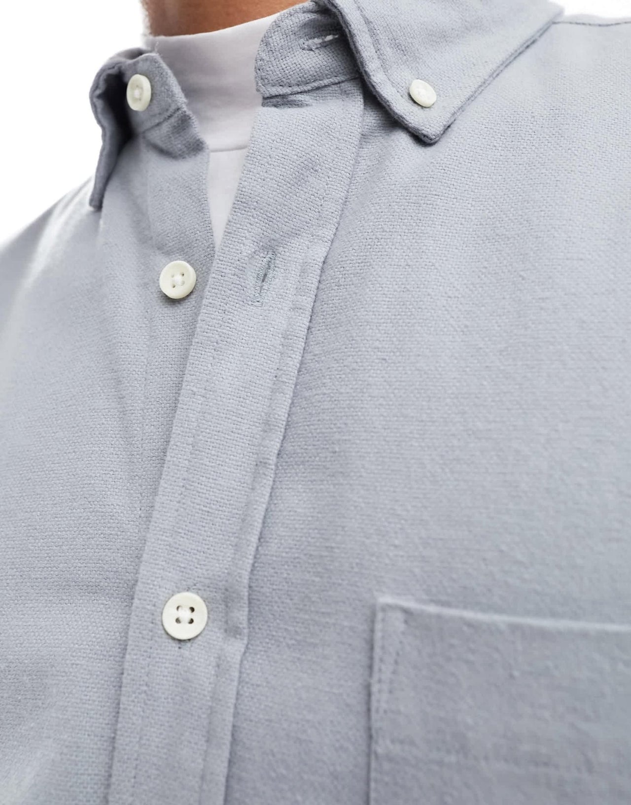 ASOS DESIGN brushed oxford regular shirt in grey - ASOS Sample Sale EU Store