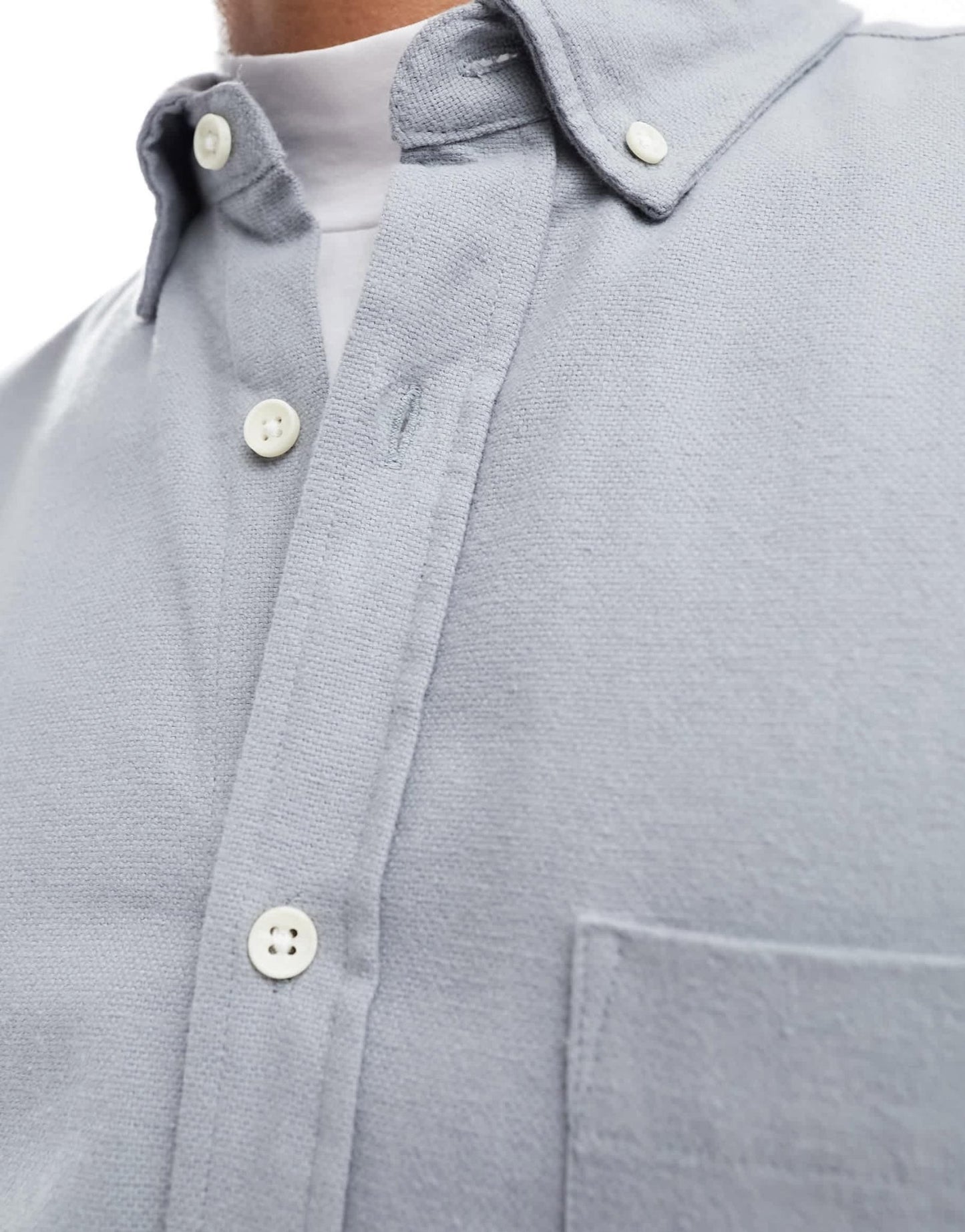 ASOS DESIGN brushed oxford regular shirt in grey - ASOS Sample Sale EU Store