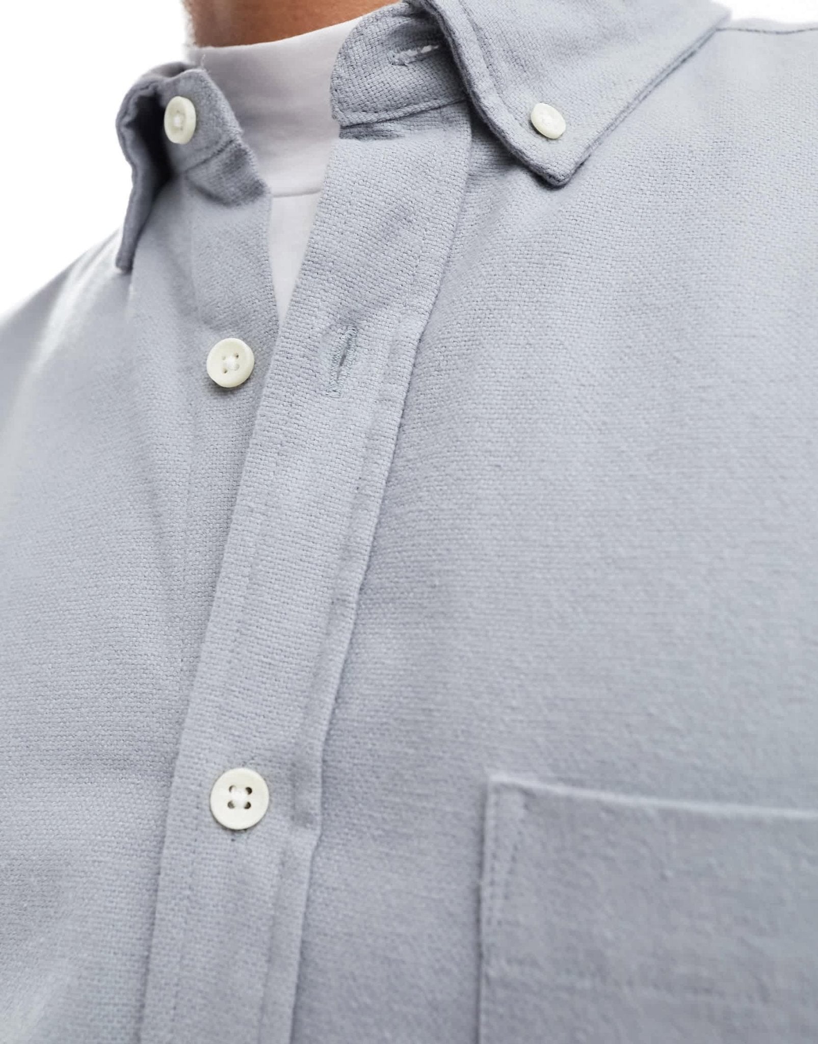 ASOS DESIGN brushed oxford regular shirt in grey - ASOS Sample Sale EU Store