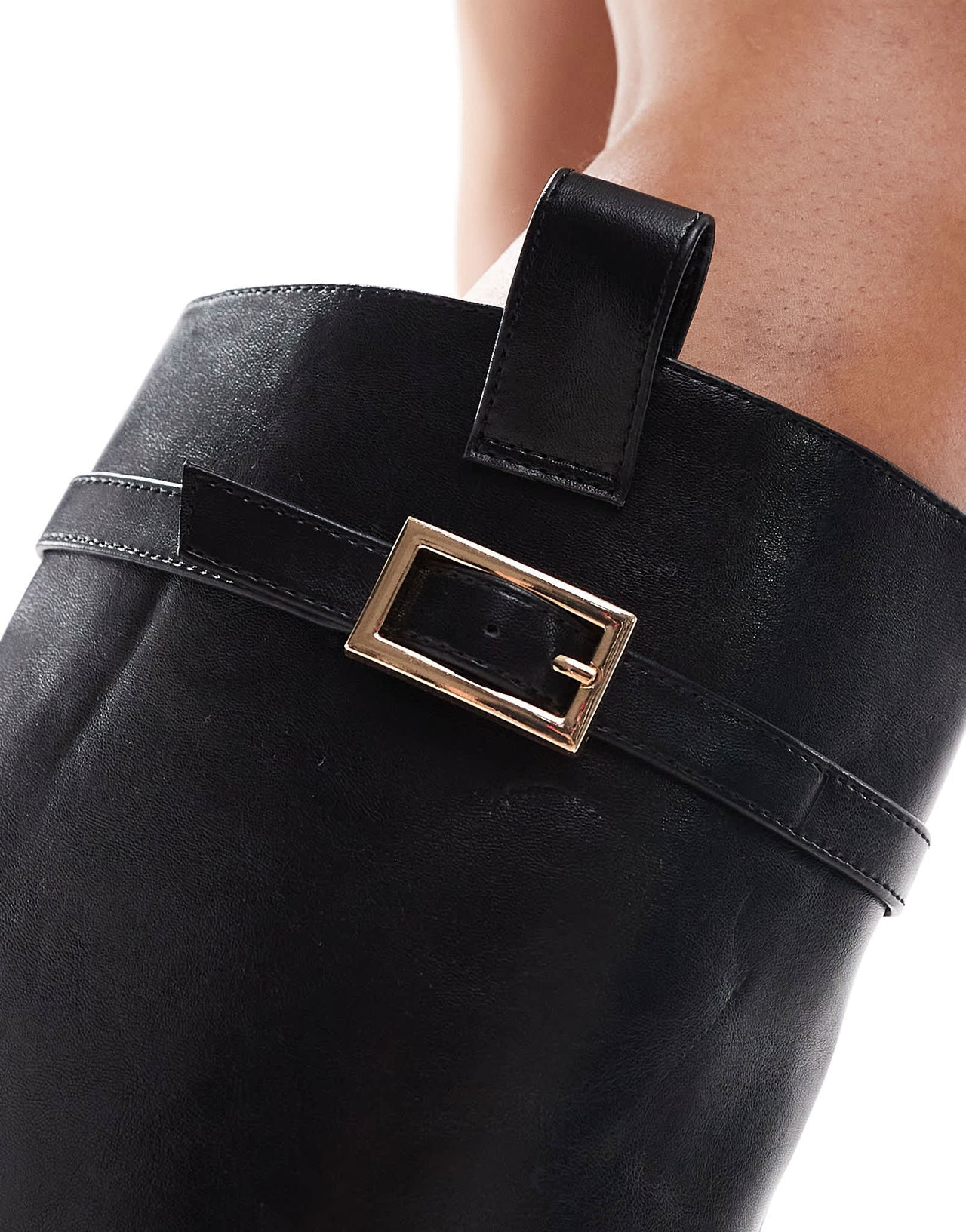 ASOS DESIGN Callie smart flat riding knee boots in black - ASOS Sample Sale EU Store