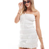 ASOS DESIGN cami strap with ruching mini dress in white