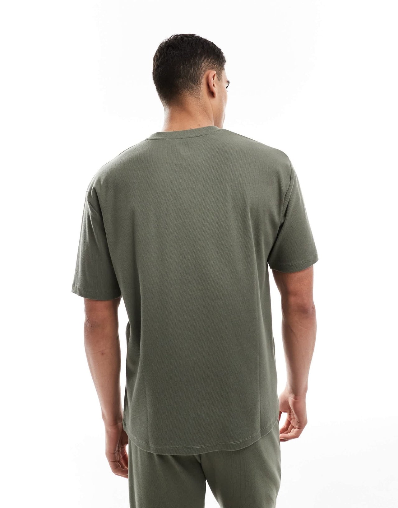 ASOS DESIGN capsule collection relaxed fit textured rib t-shirt in dark green - ASOS Sample Sale EU Store