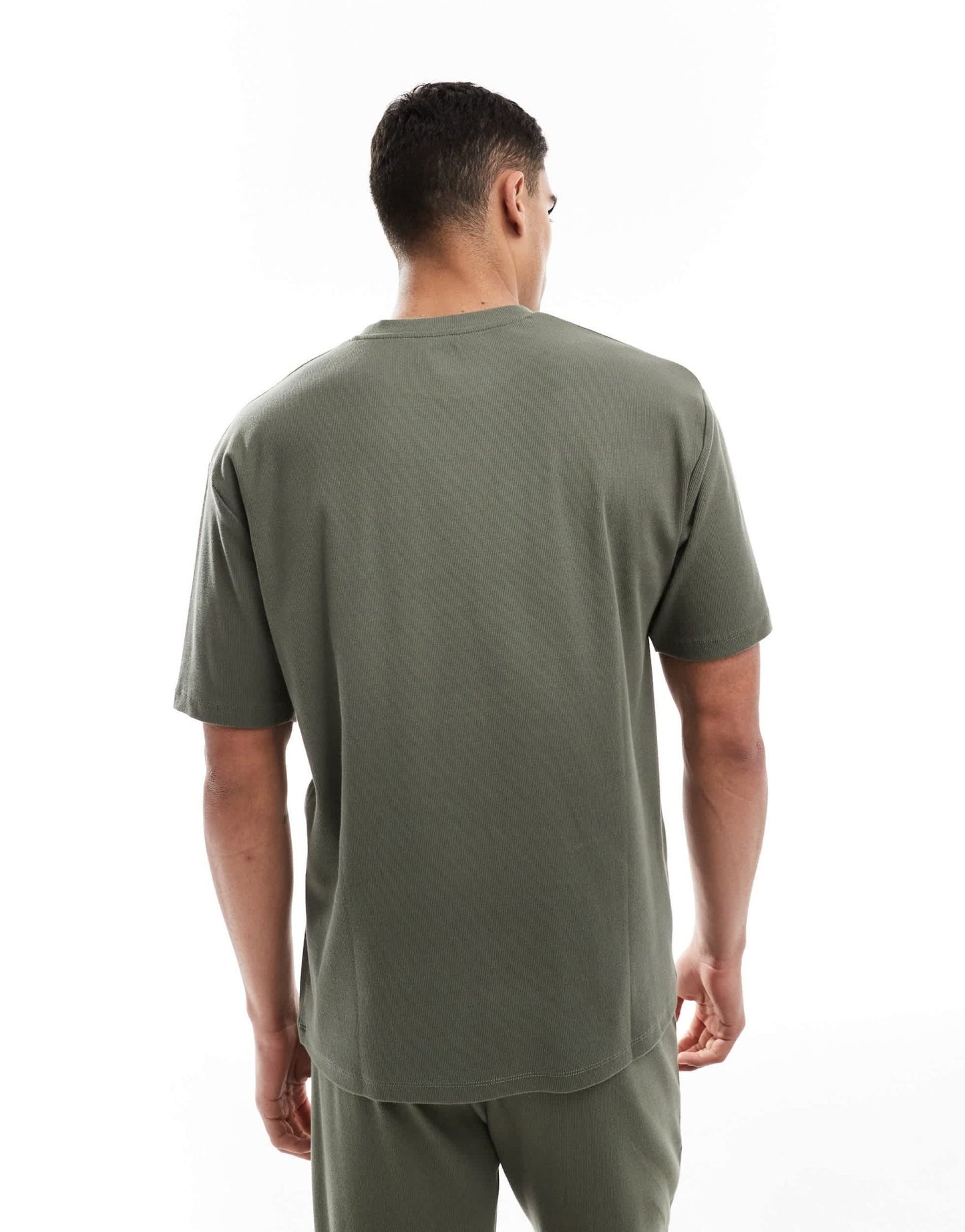 ASOS DESIGN capsule collection relaxed fit textured rib t-shirt in dark green - ASOS Sample Sale EU Store