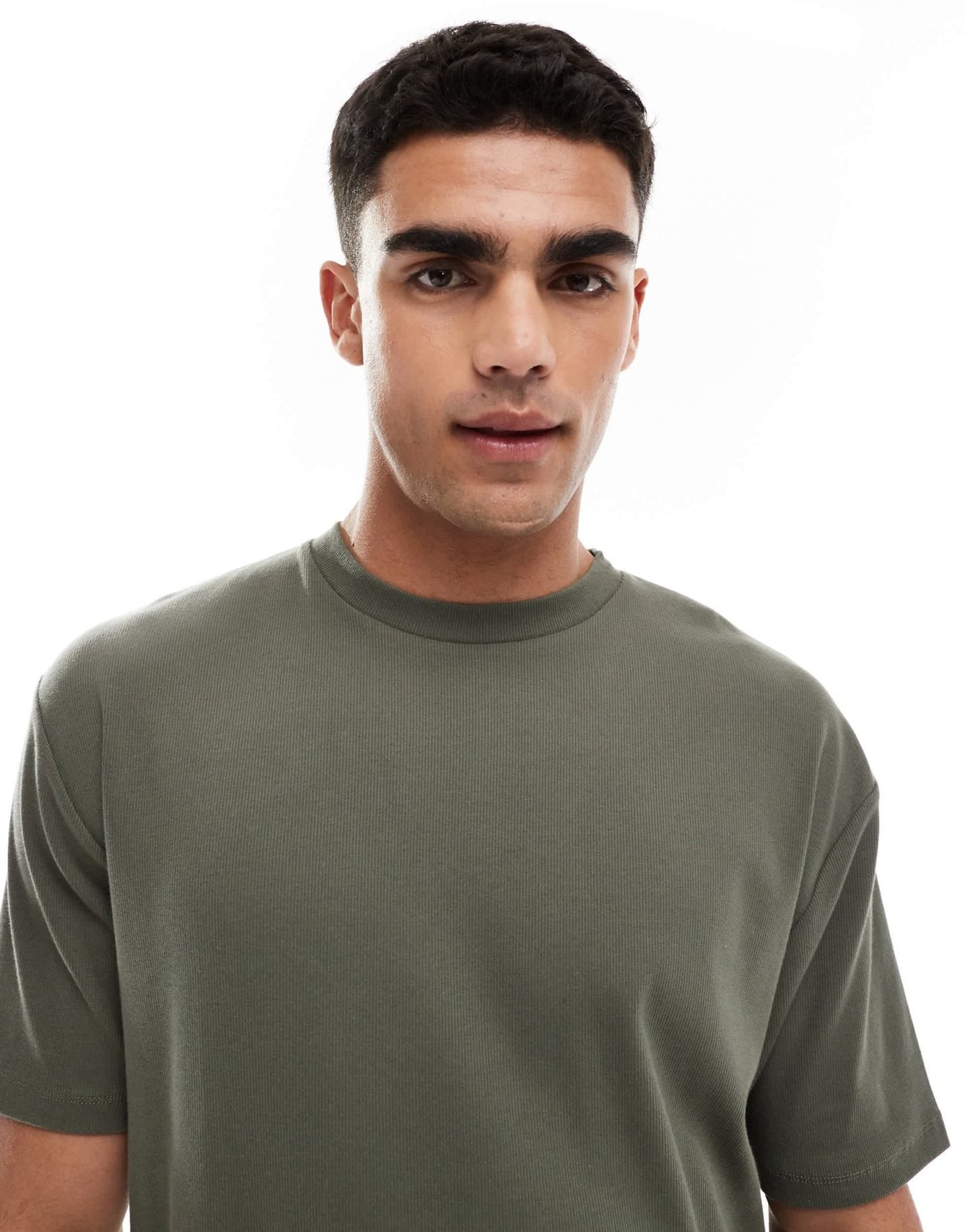 ASOS DESIGN capsule collection relaxed fit textured rib t-shirt in dark green - ASOS Sample Sale EU Store