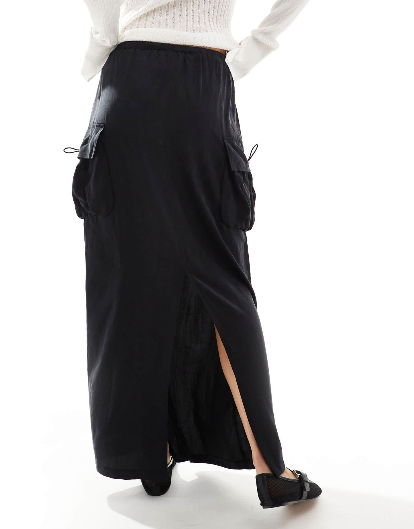 ASOS DESIGN cargo maxi skirt in black - ASOS Sample Sale EU Store